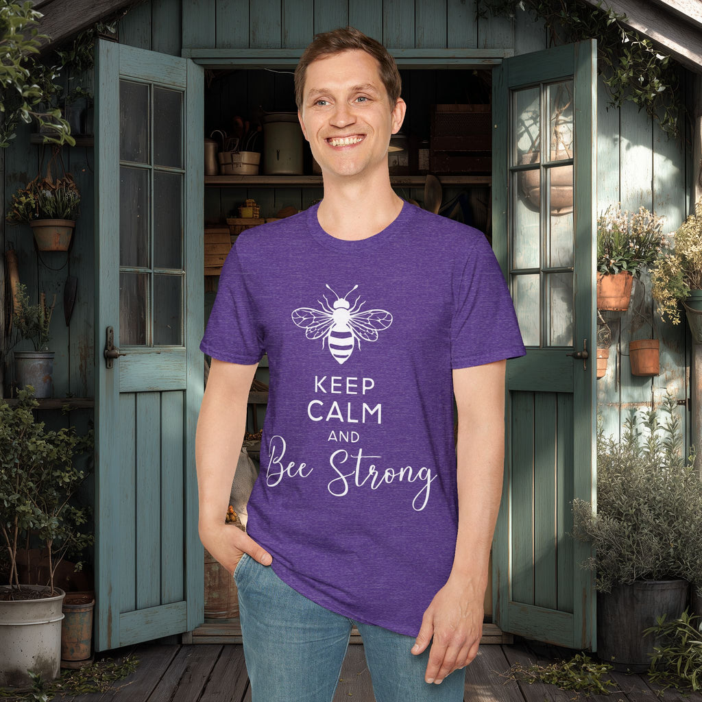 Keep Calm and Bee Strong Motivational T-Shirt