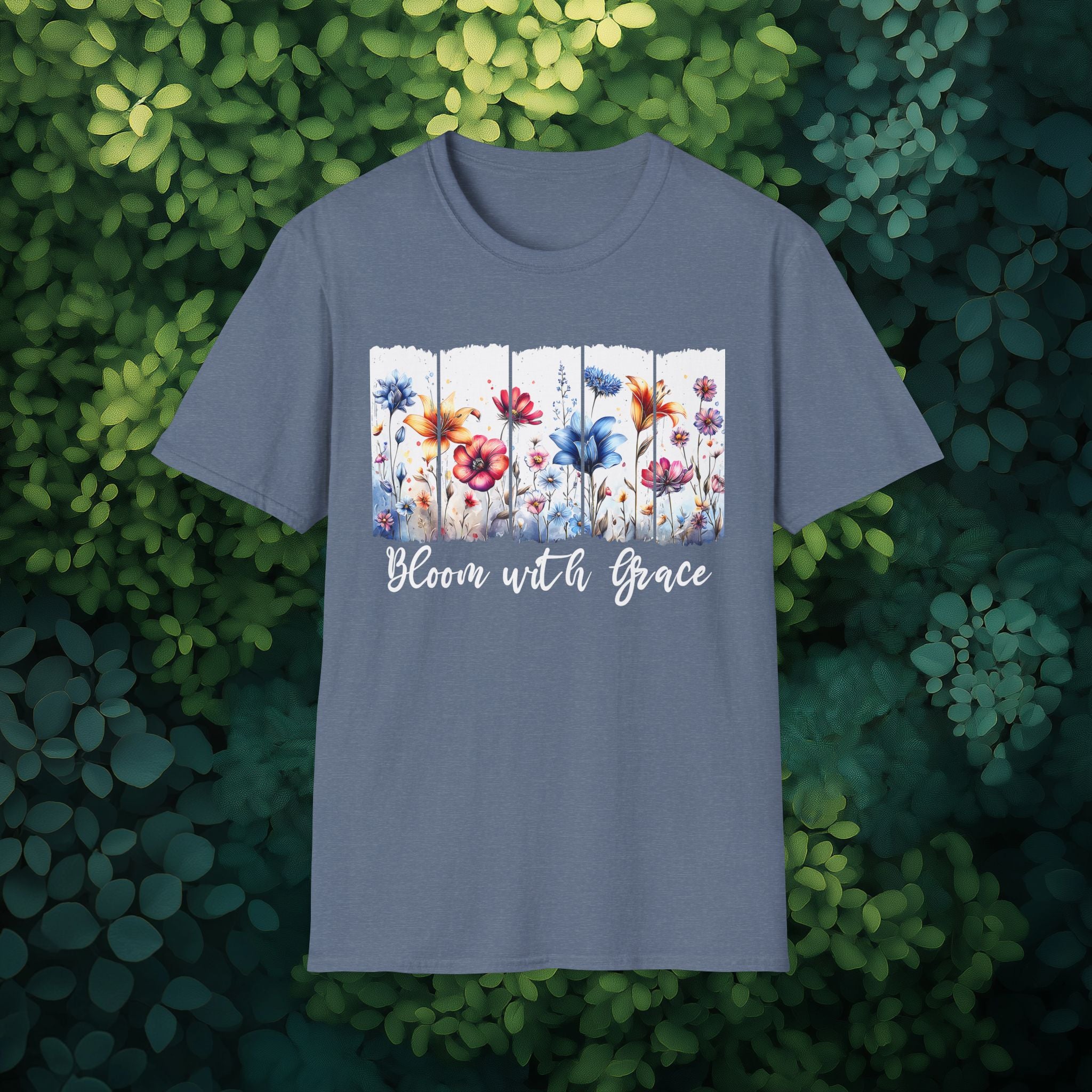 Bloom with Grace  Floral T-shirt for Nature and Flower Lovers