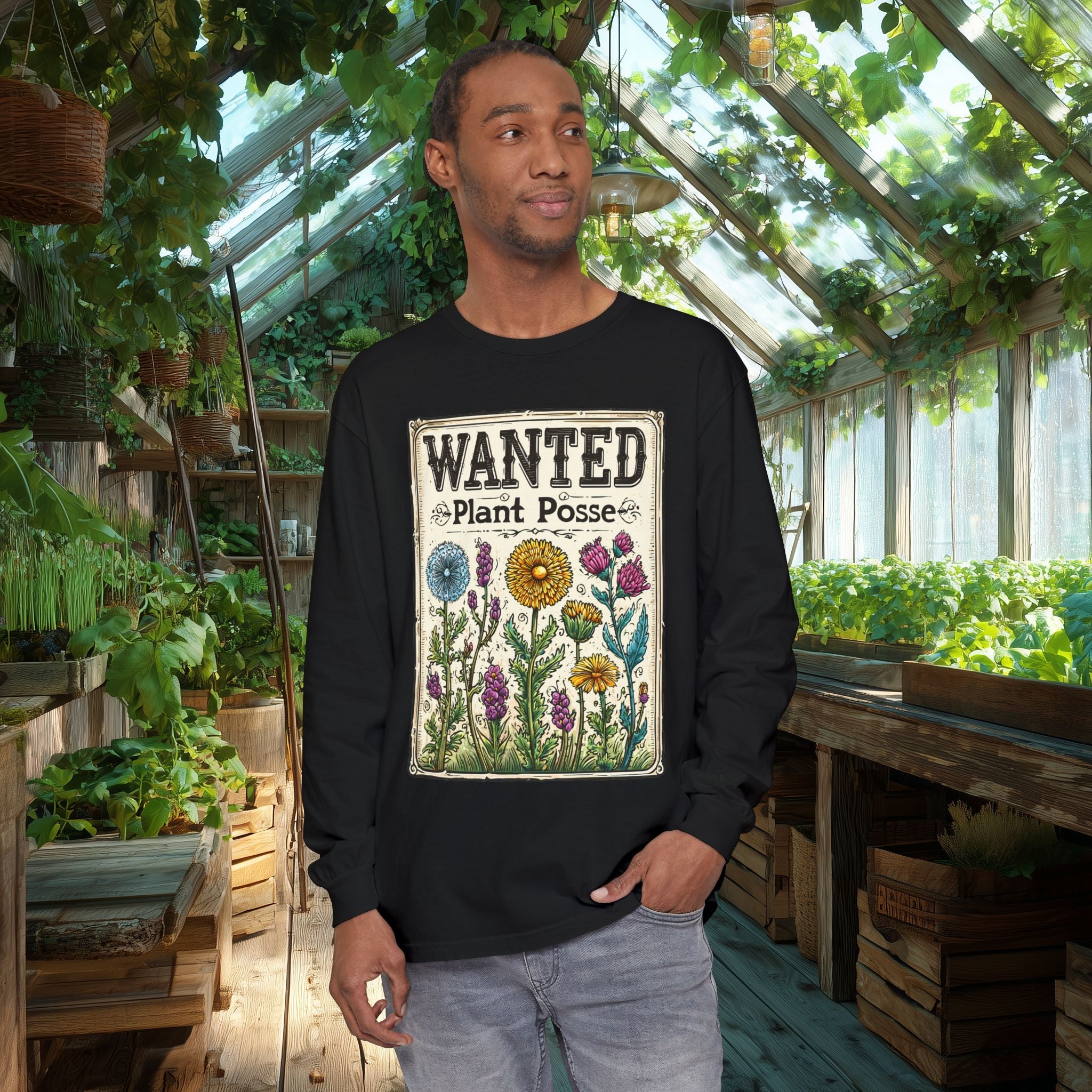Plant Posse Wanted Poster Long Sleeve T-Shirt