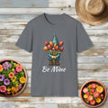 Be Mine Bashful Gnome Shirt – Romantic Tulip Garden Tee