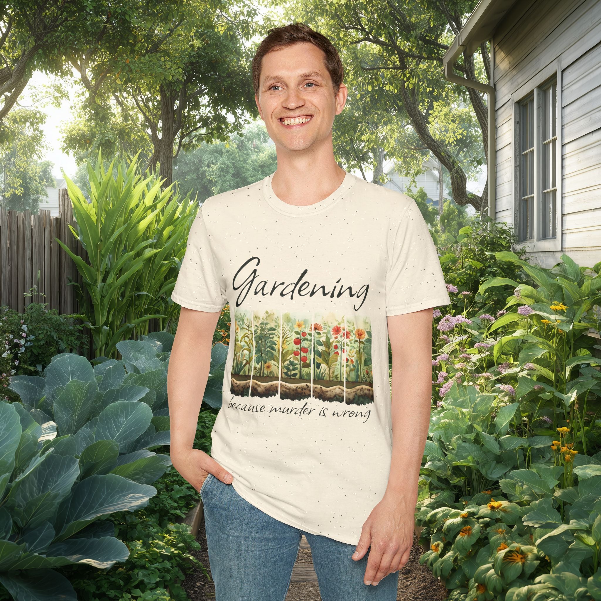 Because Murder is Wrong Sarcastic T-Shirt for Gardeners