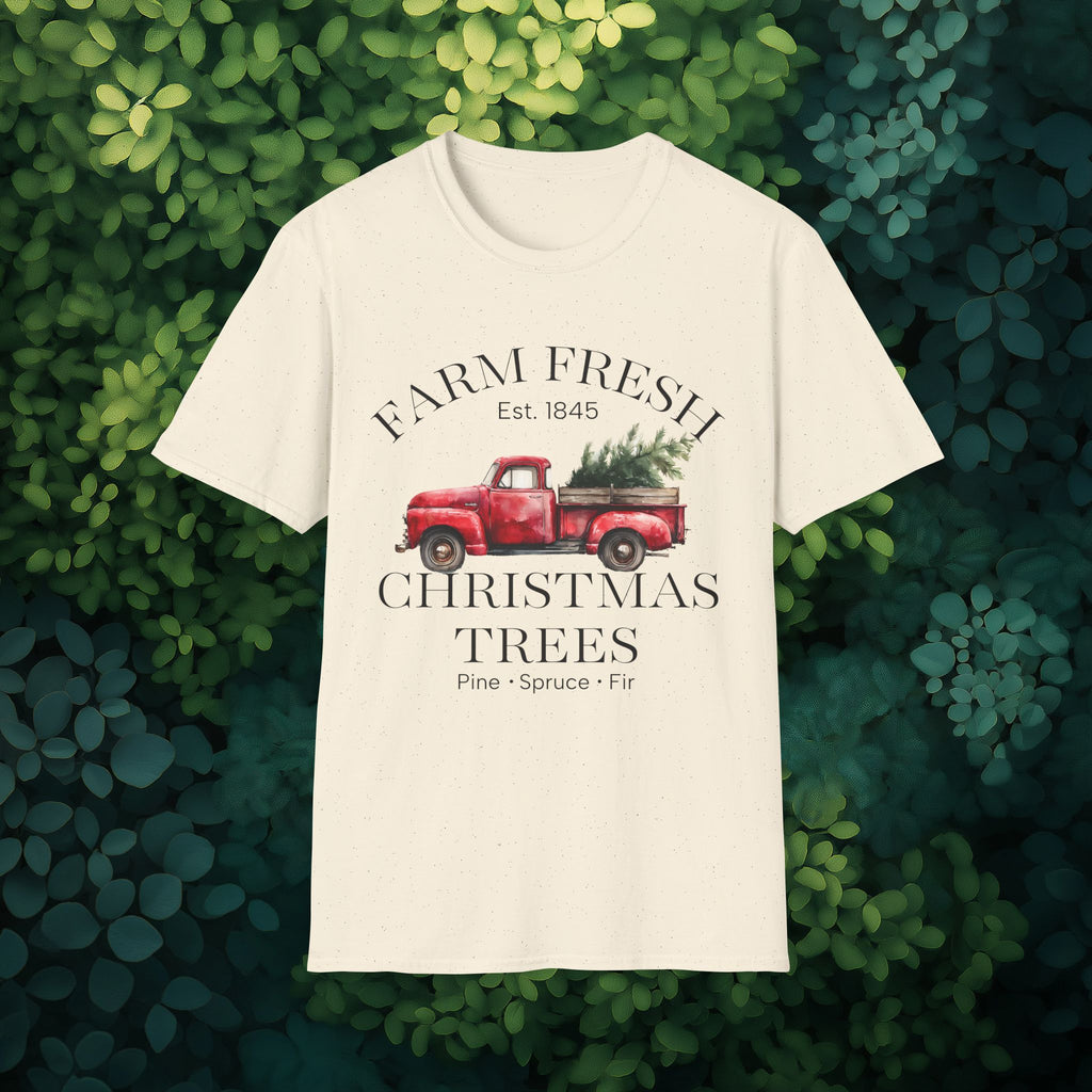Farm Fresh Christmas Trees Tee with Vintage Farm Style
