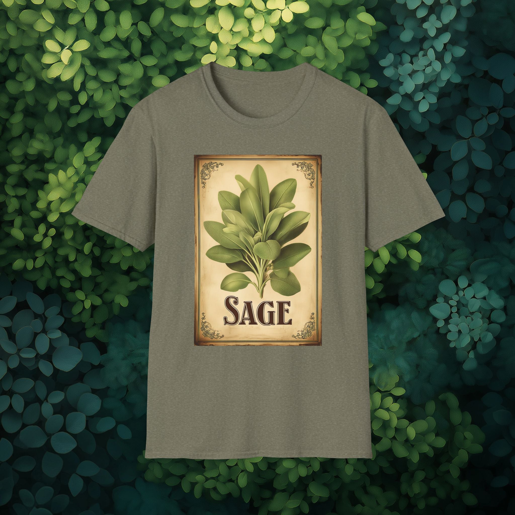 Vintage Sage Herb Seed Packet T-Shirt for Gardeners and History Lovers