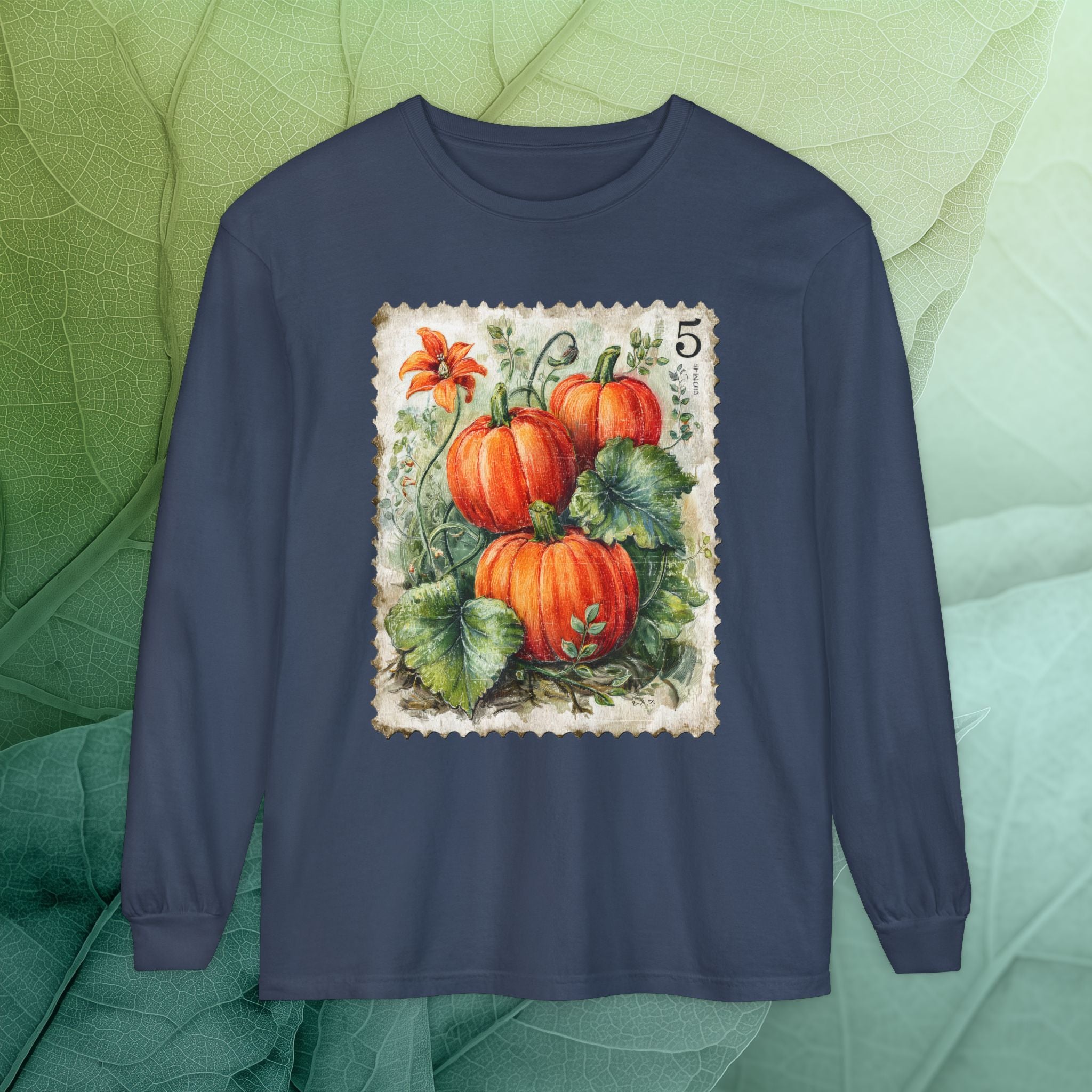 Pumpkin Trio Stamp Long Sleeve Tee