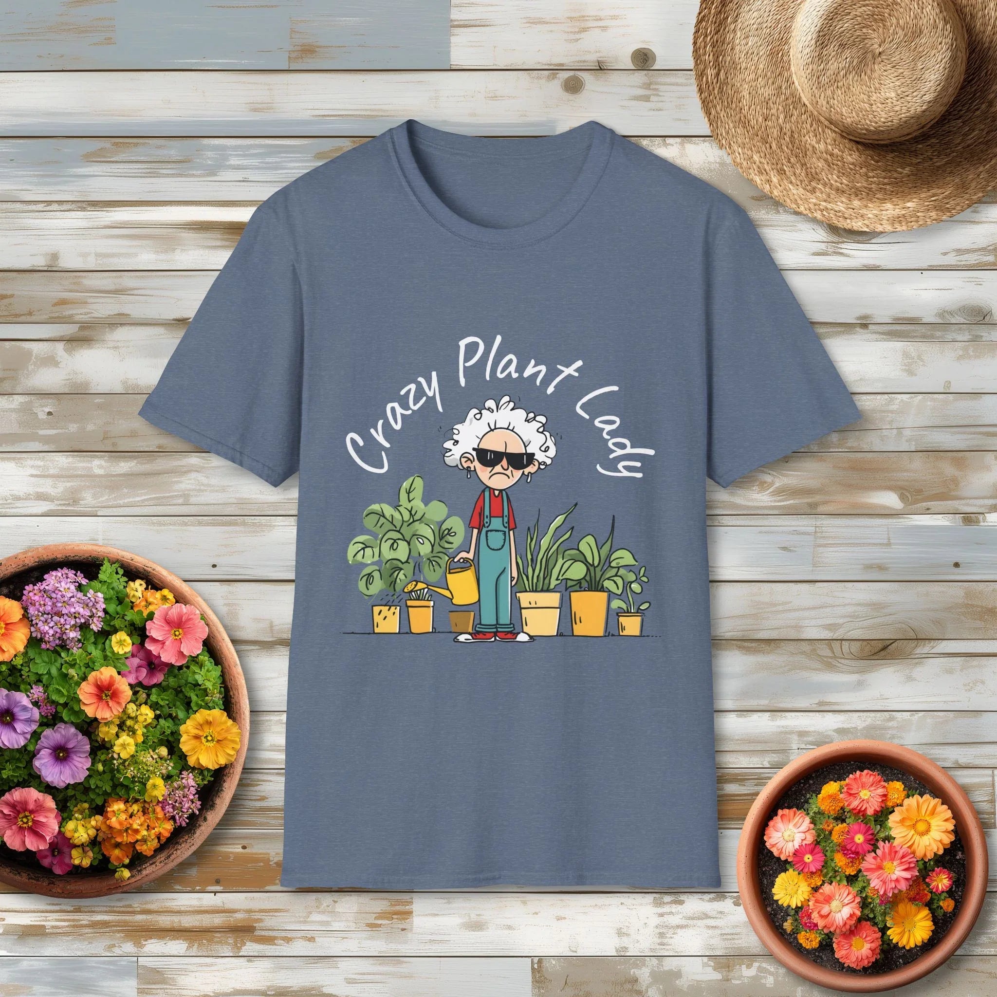 Grumpy Old Crazy Plant Lady Funny Gardening T-Shirt