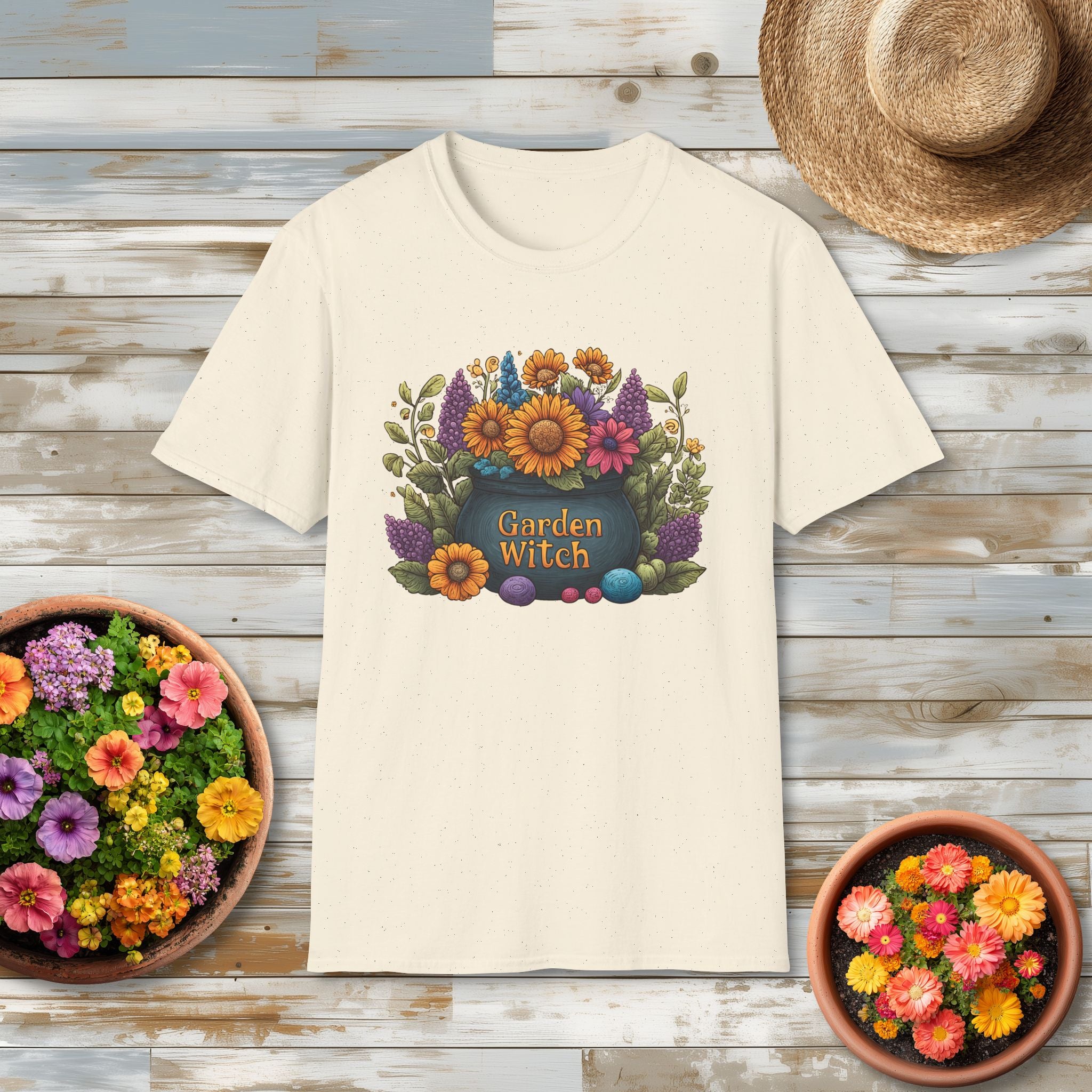 Garden Witch Wildflower Cauldron T-Shirt