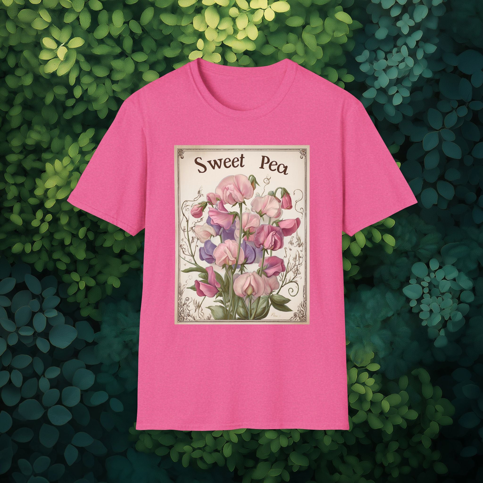 Vintage Sweet Peas Seed Packet Unisex T-Shirt for Gardeners