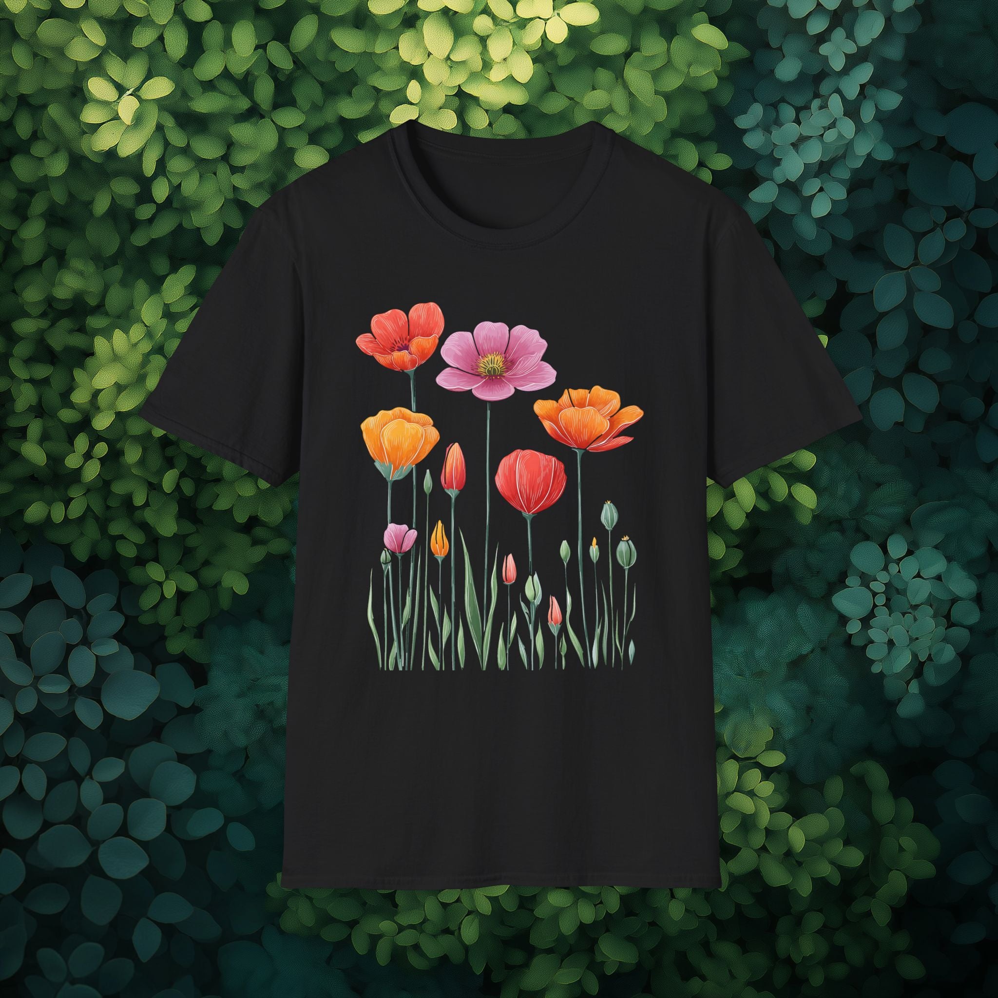 Blooming Poppies T-Shirt for Gardeners