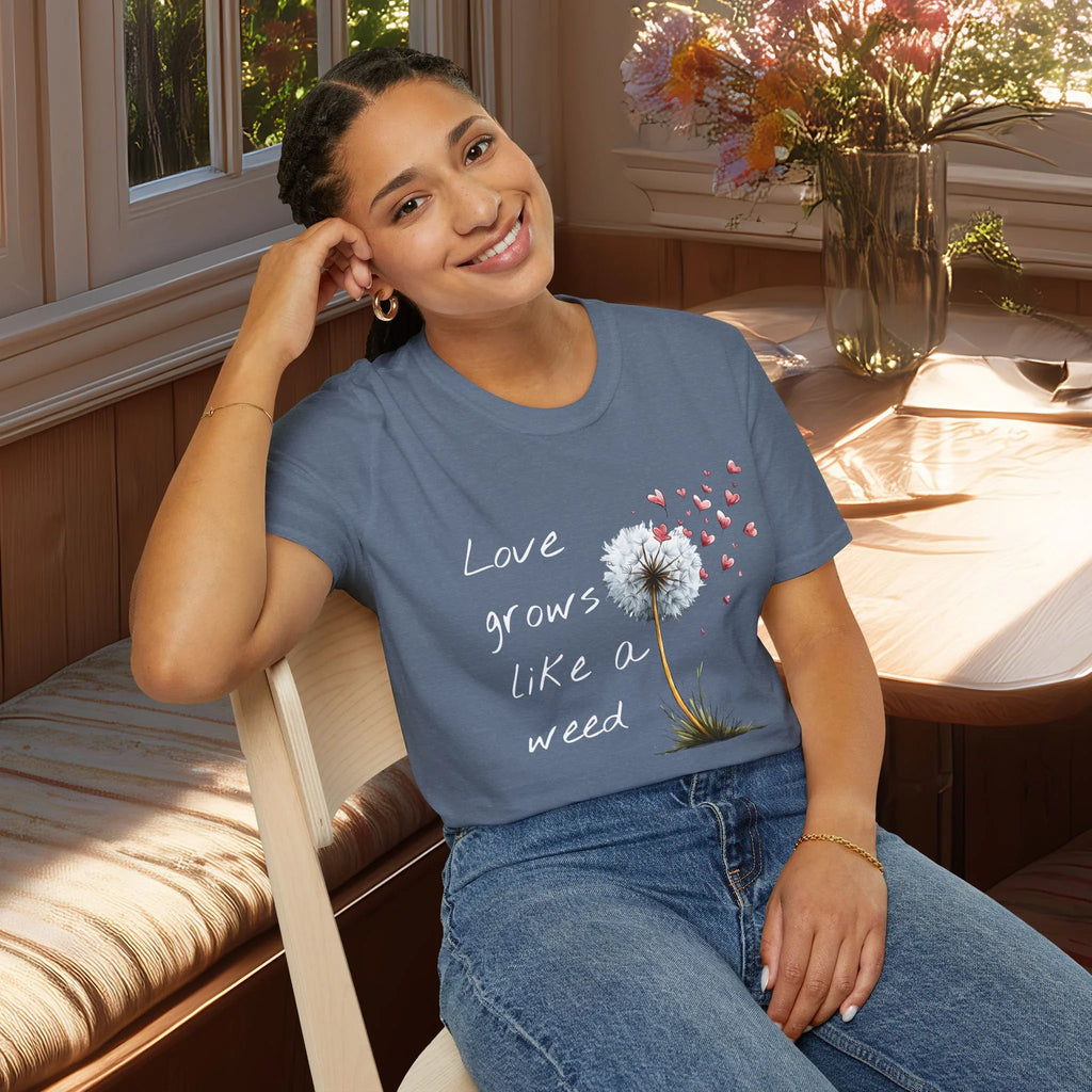 Love Grows Like a Weed Dandelion T-Shirt