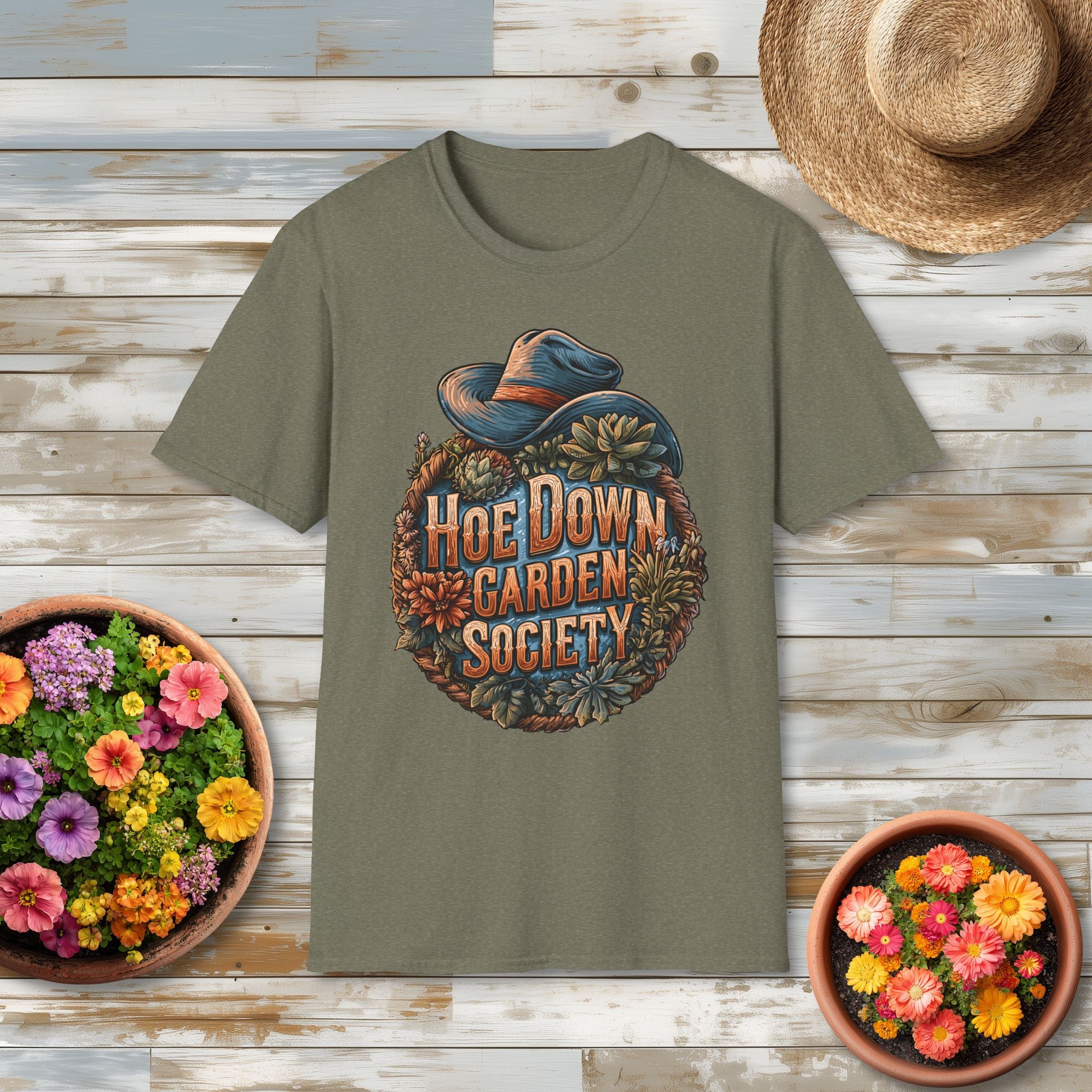 Retro Western Hoe Down Garden Society T-Shirt