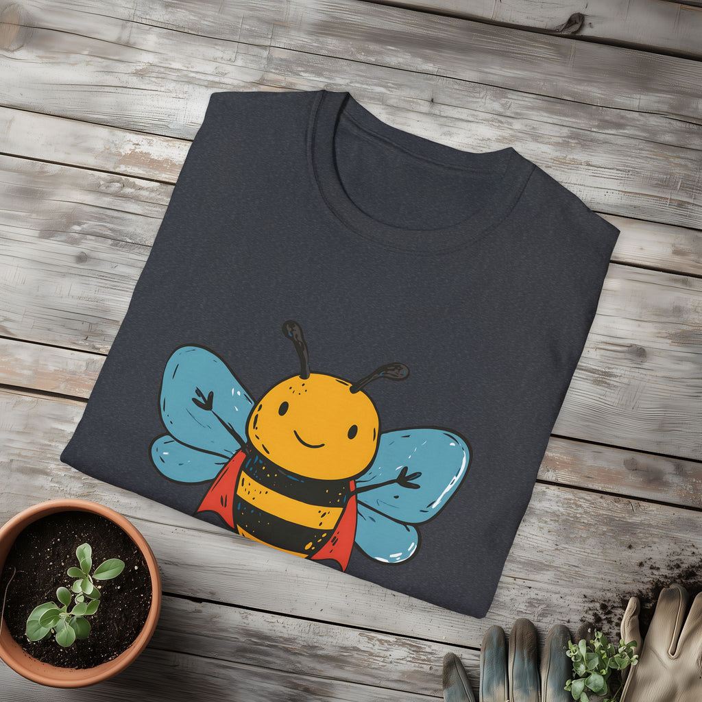 Cartoon Bee Yourself Unisex T-Shirt for Gardeners, Nature Lovers, Yoga Enthusiasts