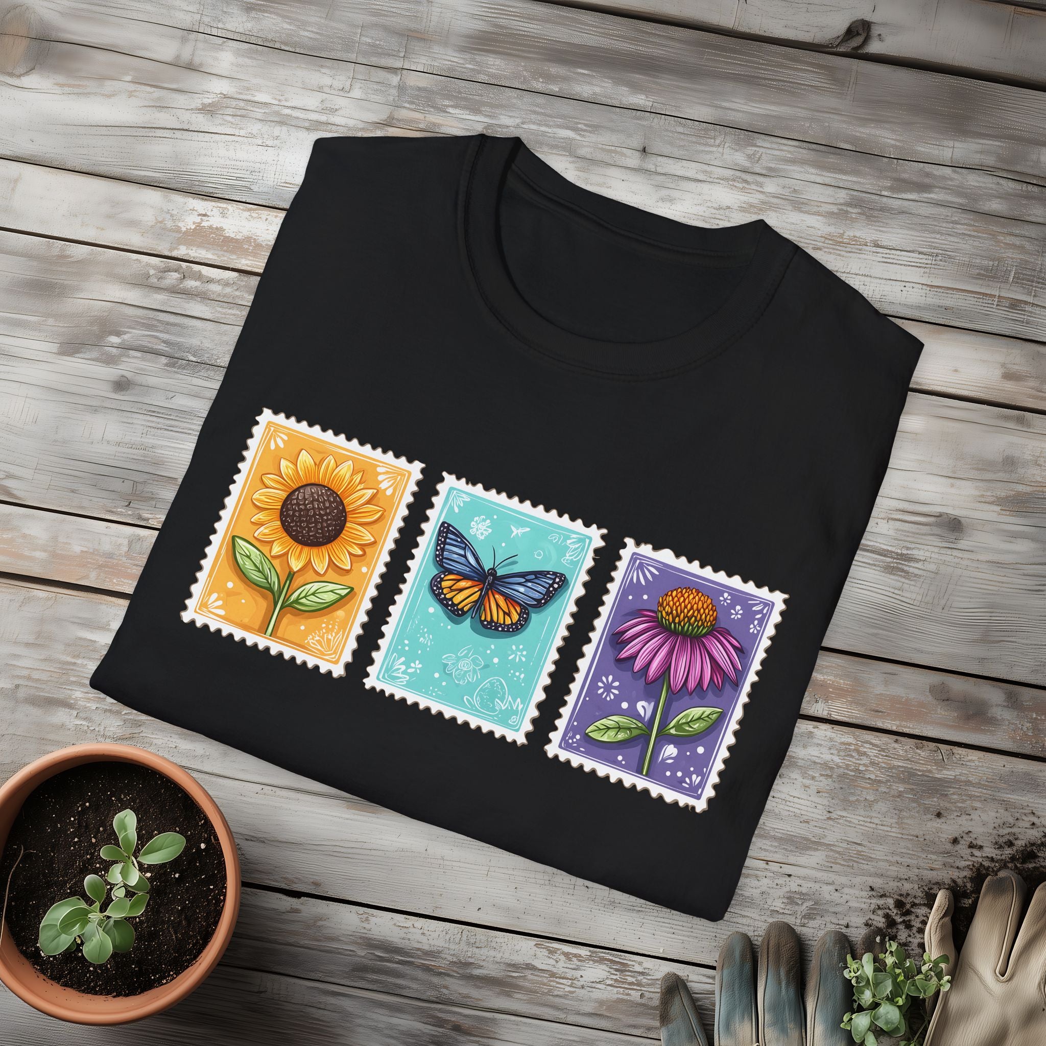 Trio of Floral Postage Stamps T-Shirt
