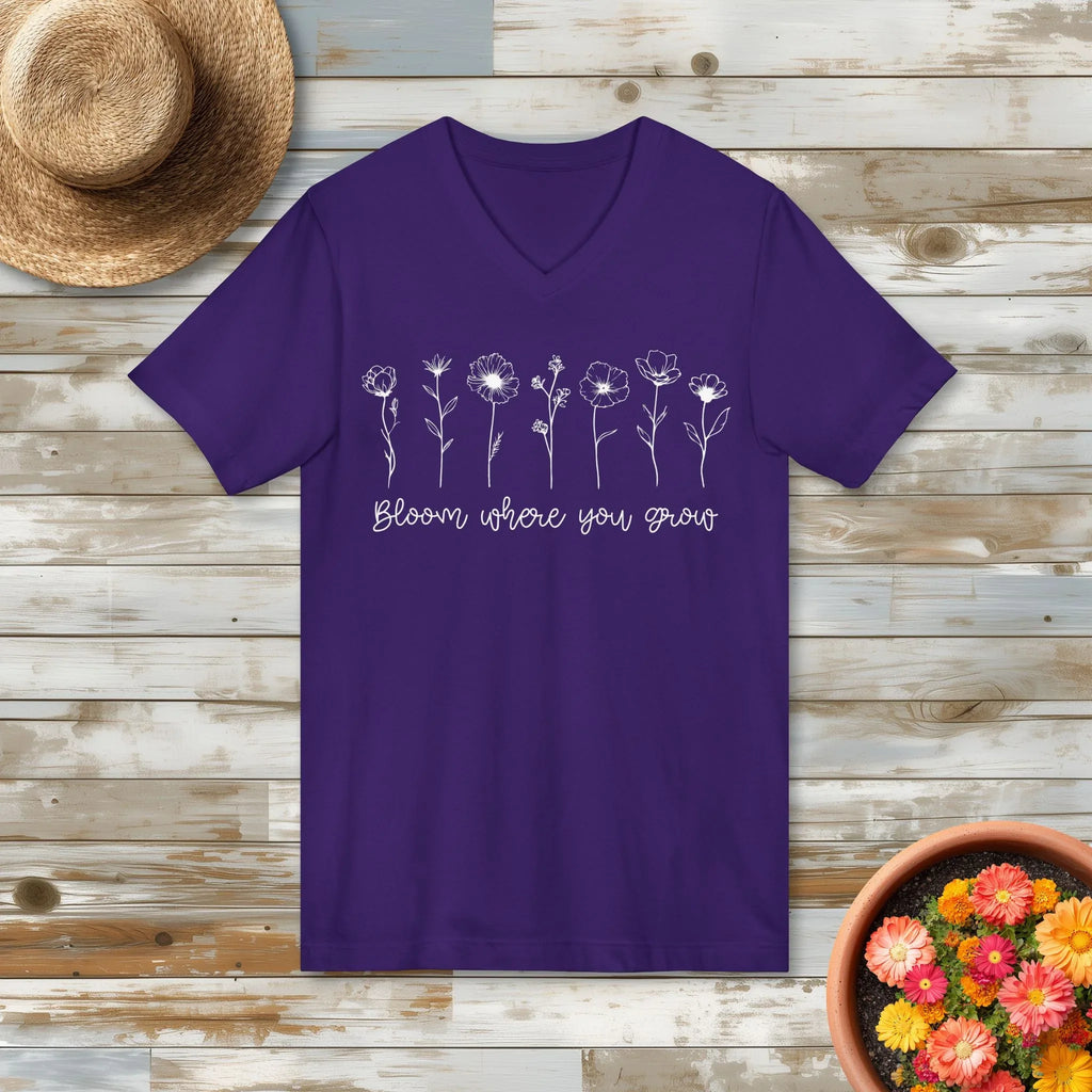 Bloom Where You Grow V-Neck Shirt