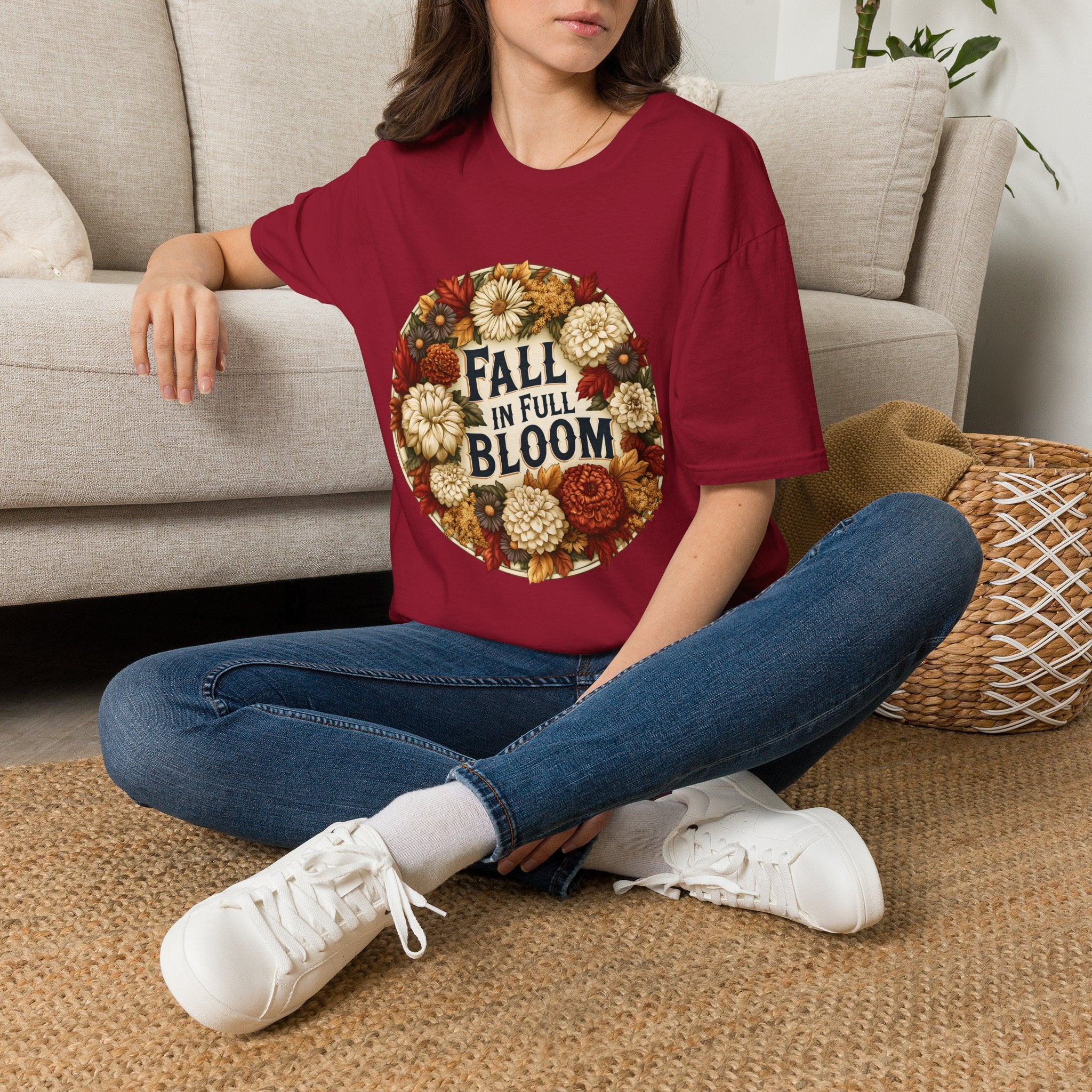 Fall in Full Bloom Floral T-Shirt – Colorful Autumn Garden Tee