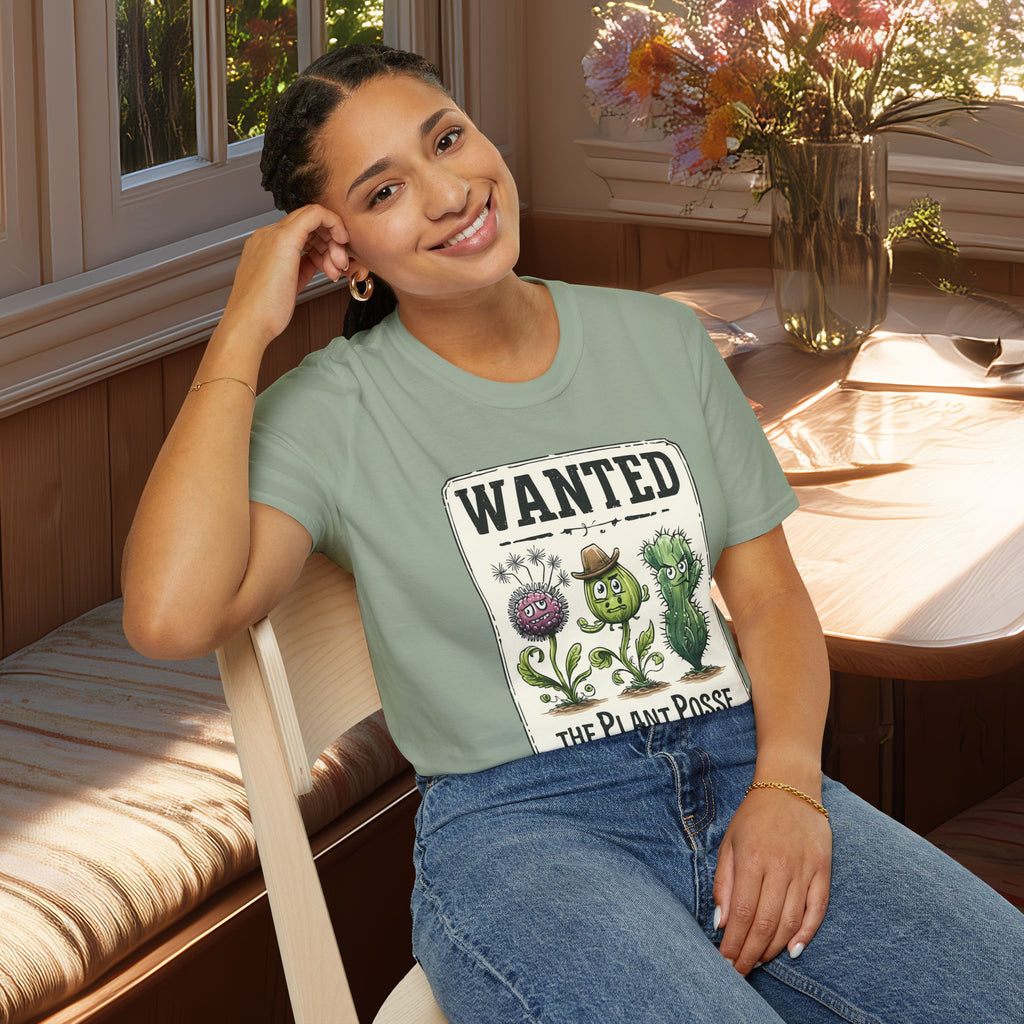 Weedy Plant Posse Wanted Poster T-Shirt