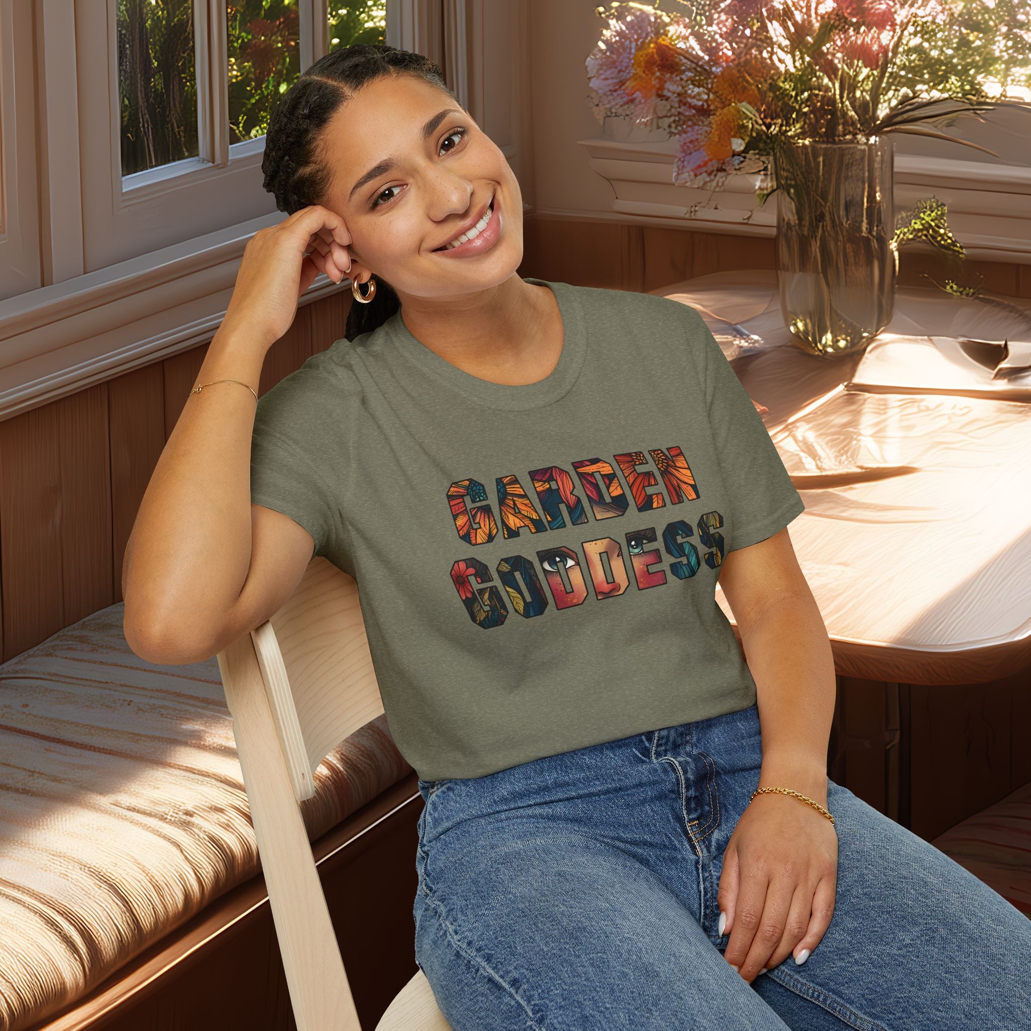 Boho Garden Goddess T-Shirt for  Nature Lovers