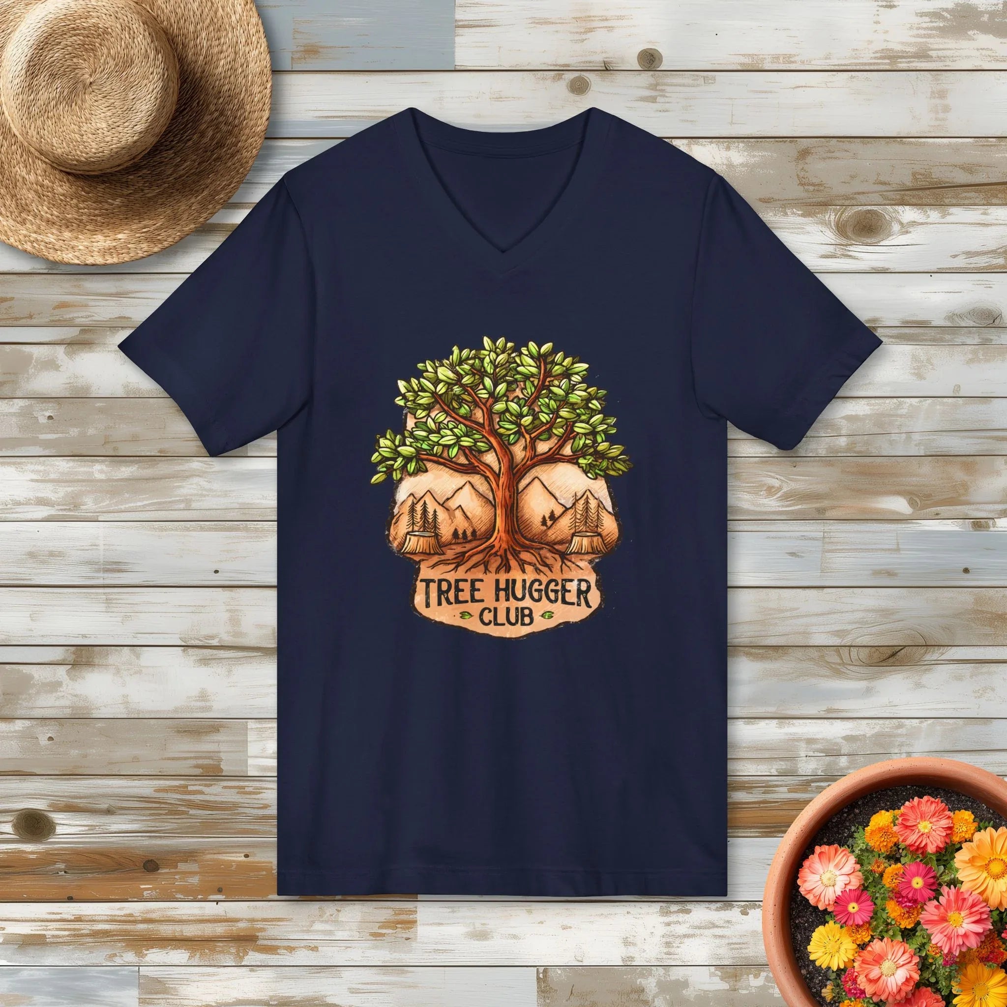 Park Badge Tree Hugger Club V-Neck T-Shirt