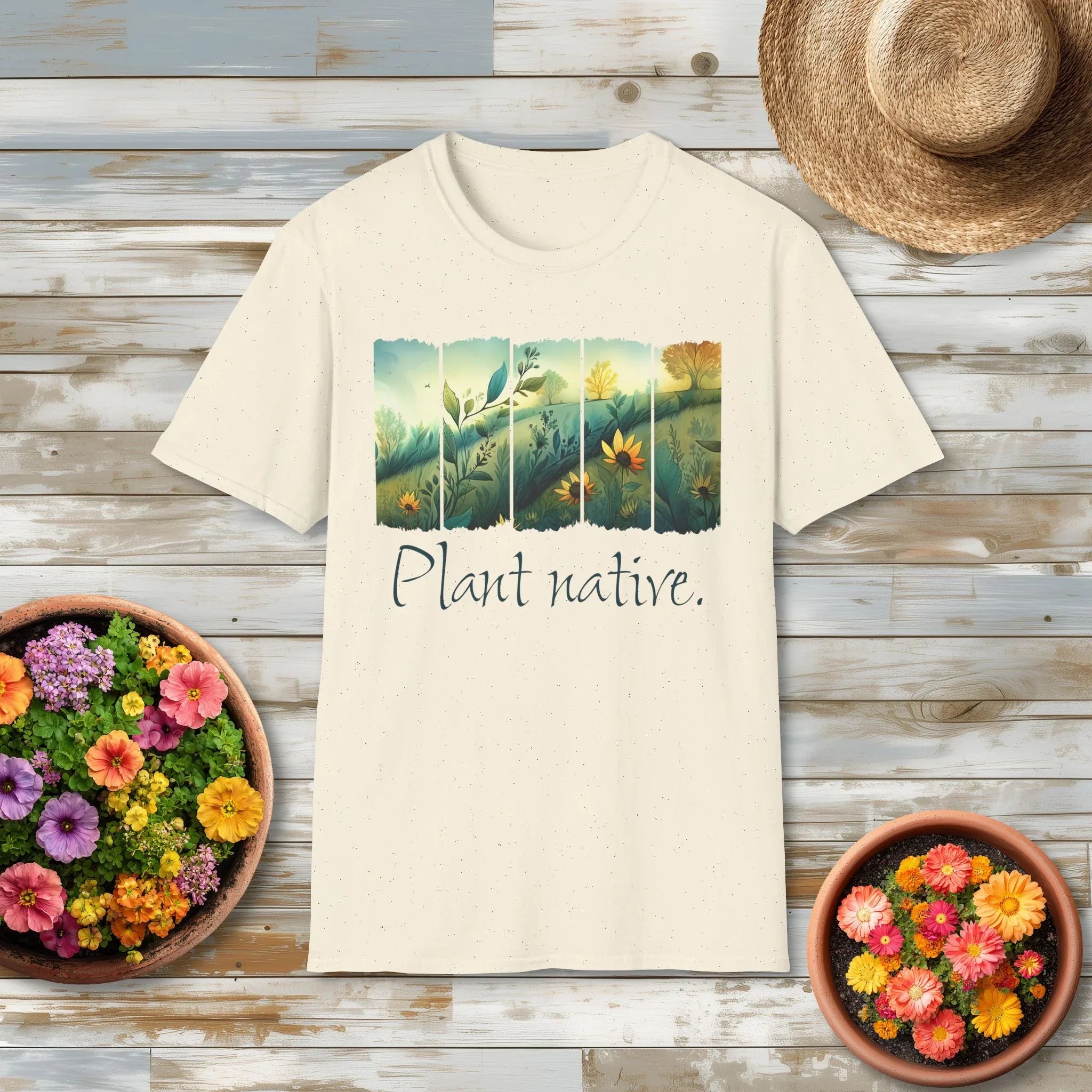 Plant Native Sunflower T-Shirt for Gardeners