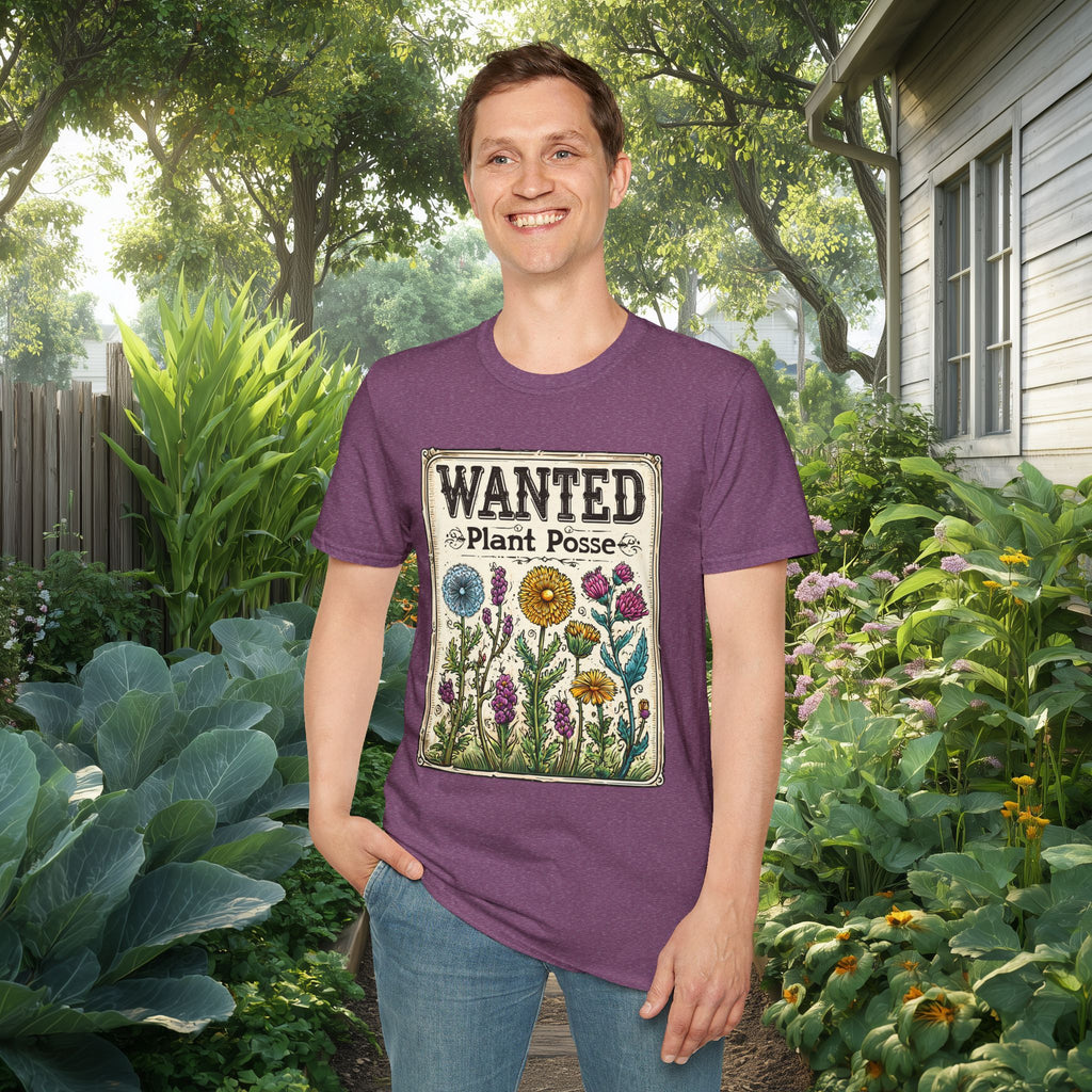 Plant Posse Wanted Poster T-Shirt – Funny Gardening Design