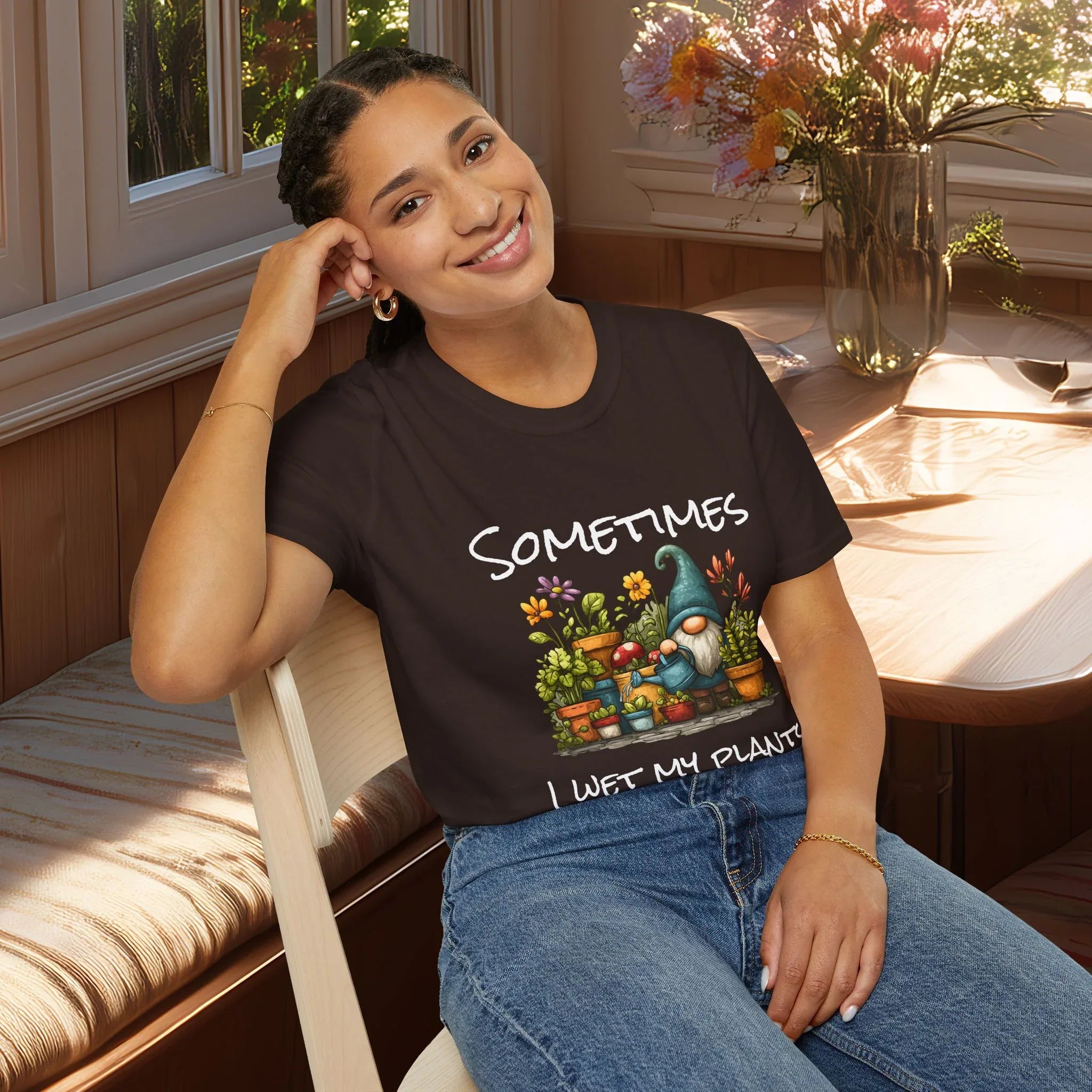 Sometimes I Wet My Plants Garden Gnome T-Shirt – Bee in Bloom