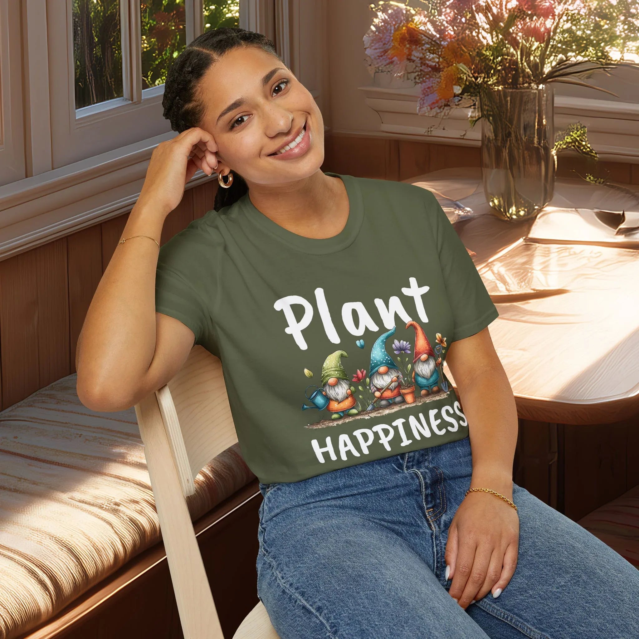 Plant Happiness Garden Gnome Trio T-Shirt