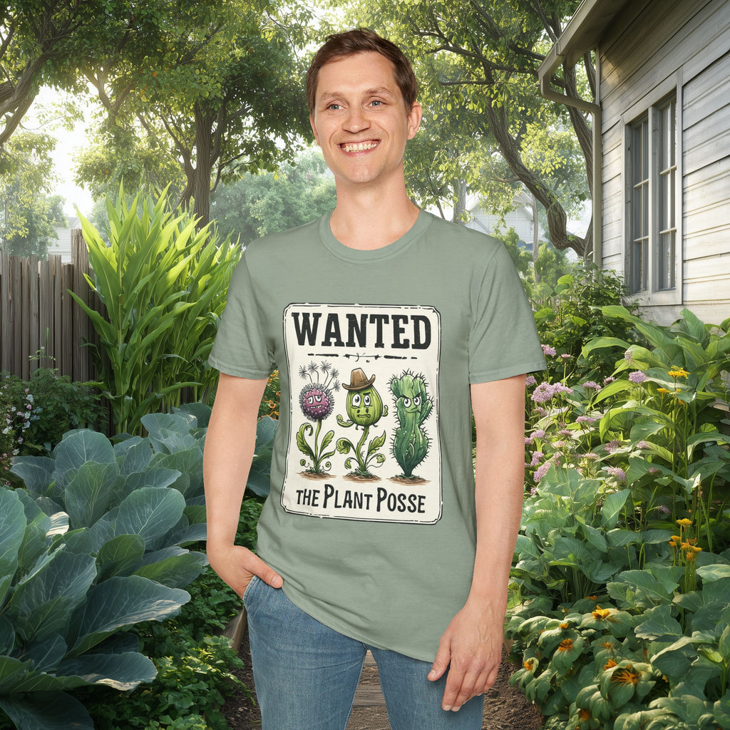 Weedy Plant Posse Wanted Poster T-Shirt