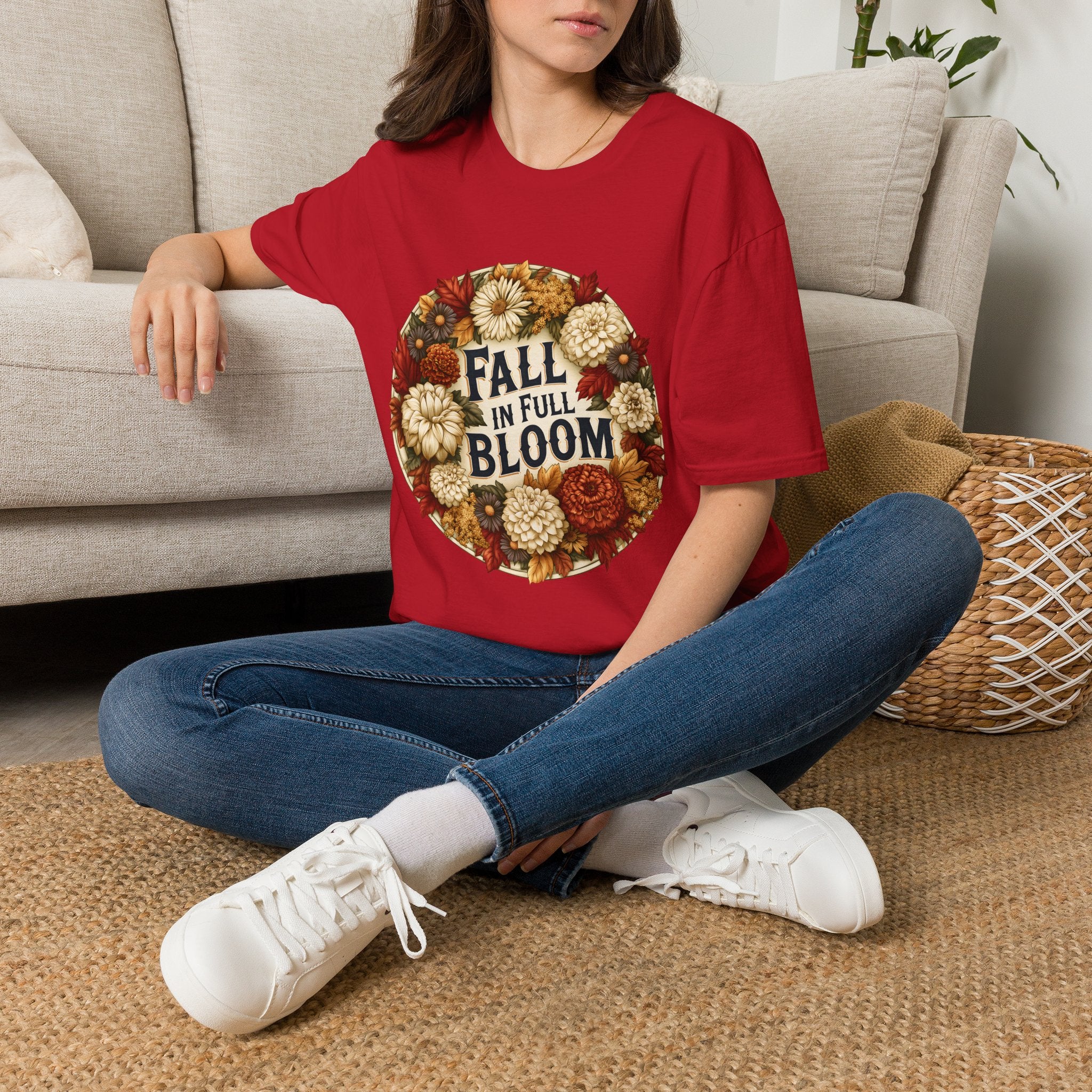Fall in Full Bloom Floral T-Shirt – Colorful Autumn Garden Tee