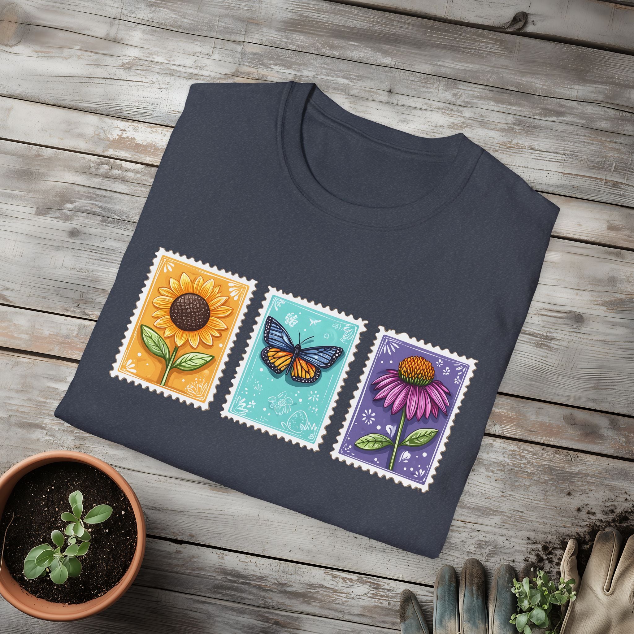 Trio of Floral Postage Stamps T-Shirt