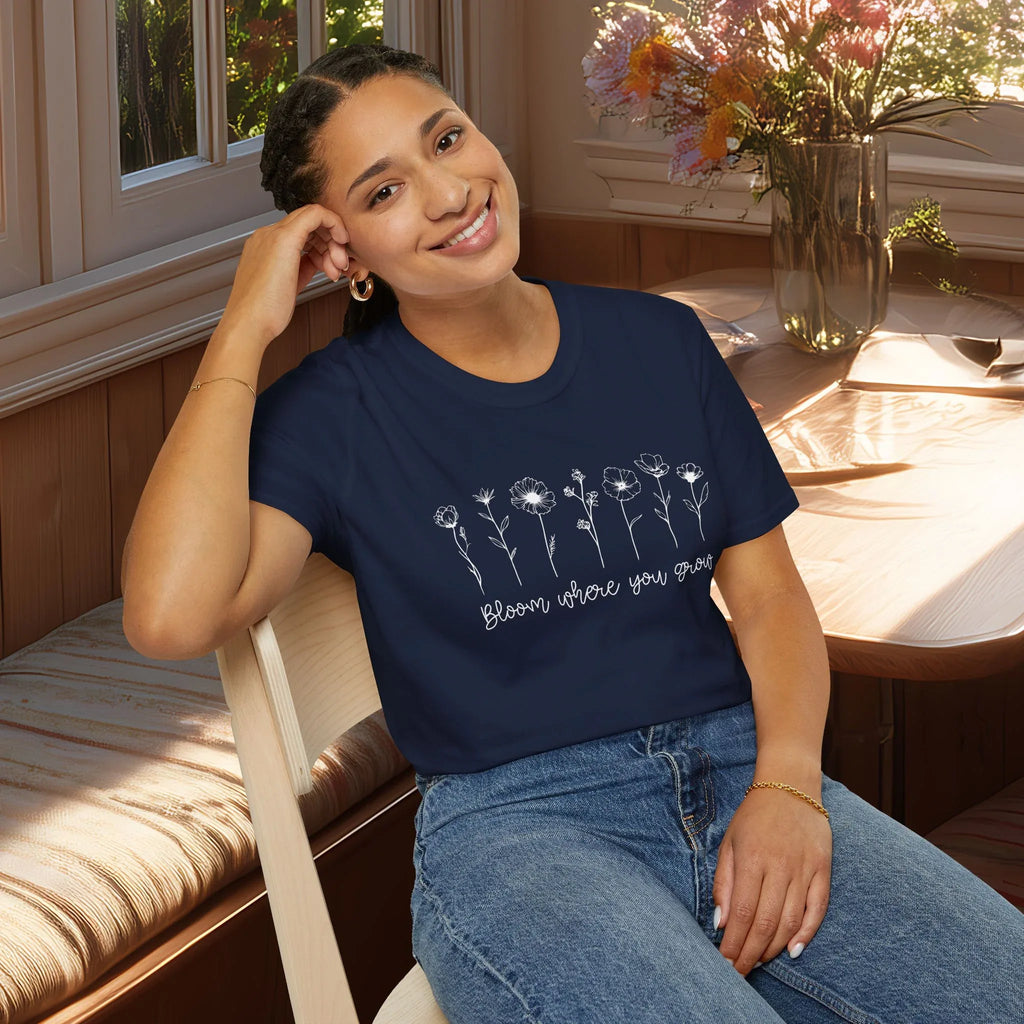 Bloom Where You Grow Motivational T-Shirt