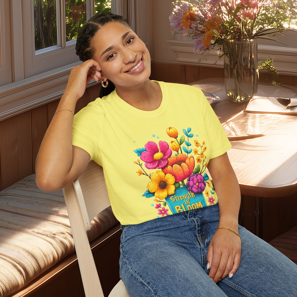 Strength in Bloom Pop Art Flower T-Shirt