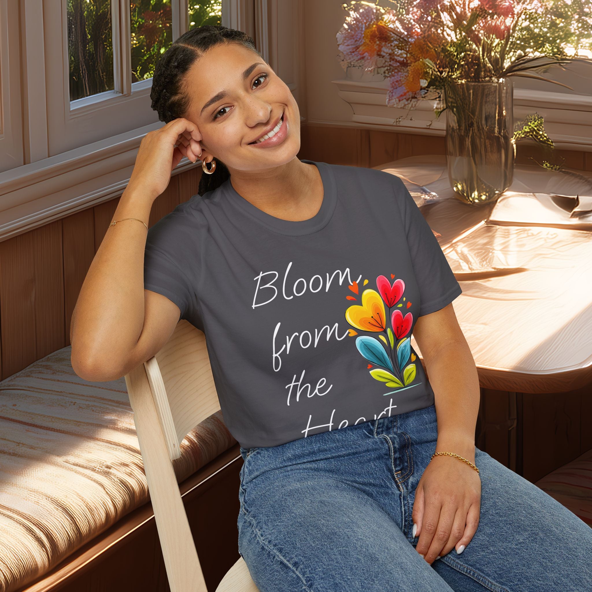 Bloom from the Heart T-Shirt – Cute Valentine Flower
