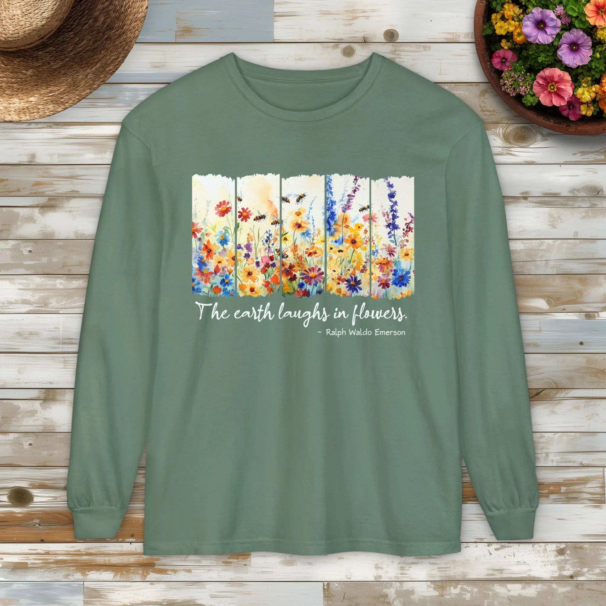 Earth Laughs in Flowers Long Sleeve Shirt – Emerson Wildflower Tee