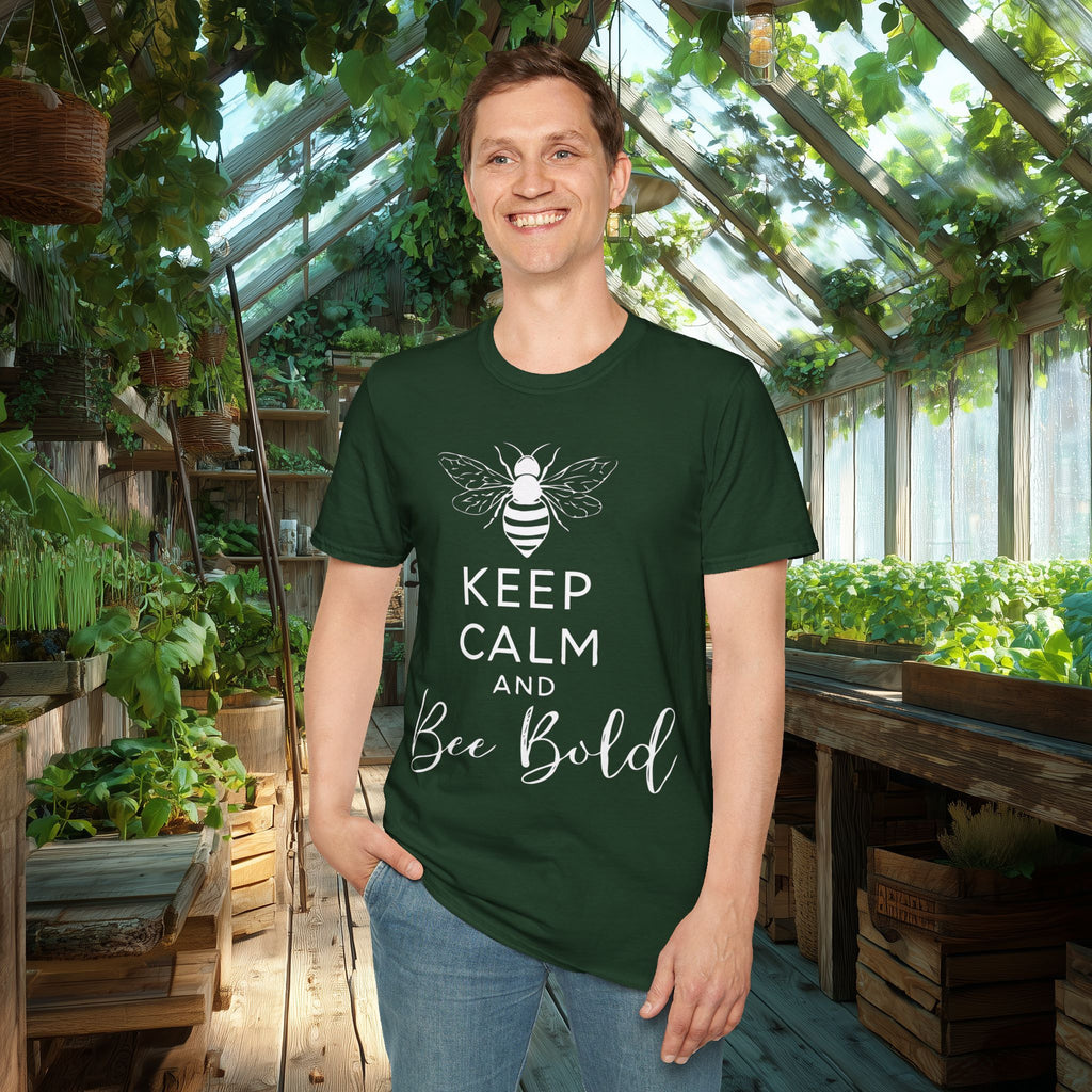Keep Calm and Bee Bold T-Shirt for Bee and Nature Lovers