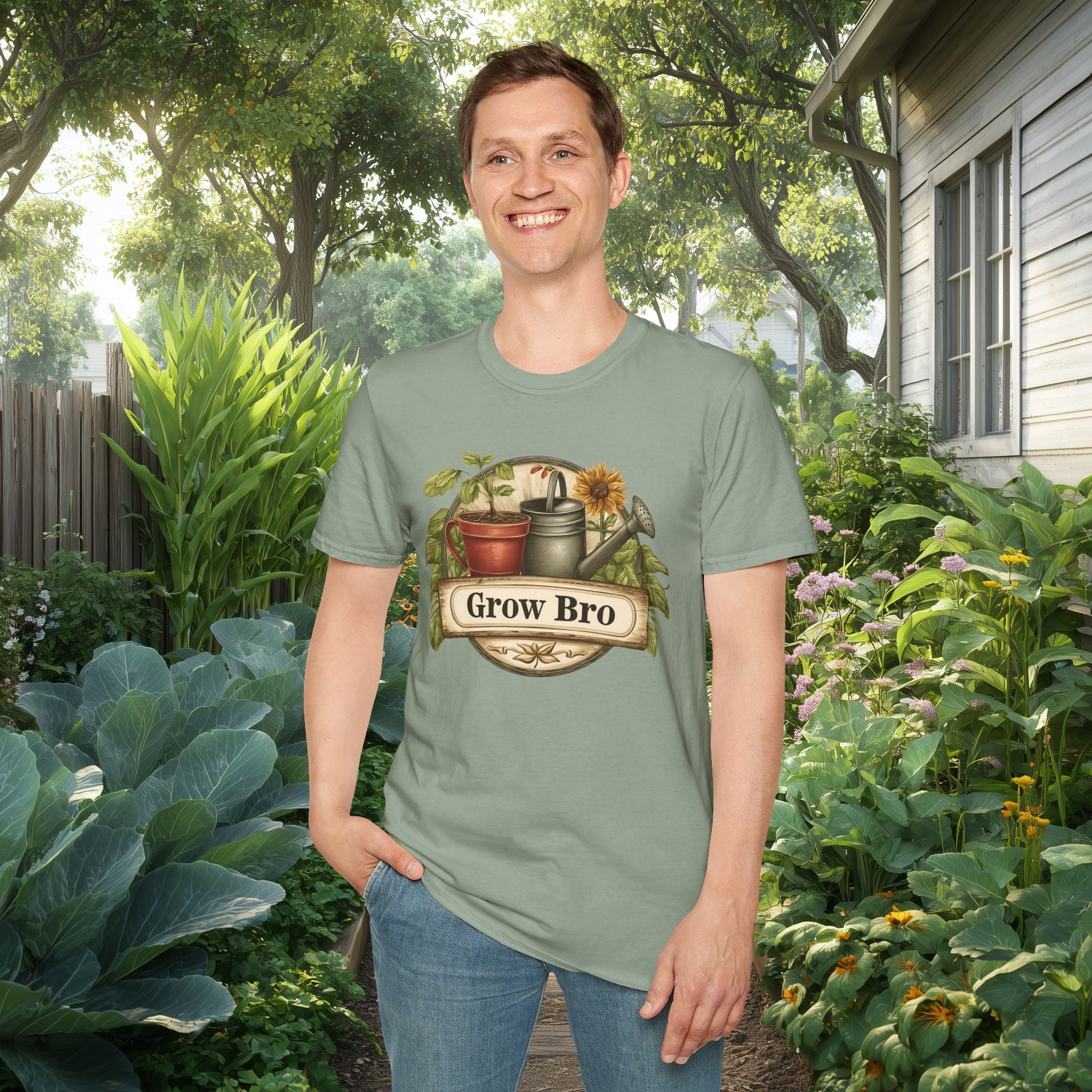 Vintage Grow Bro T-Shirt for Backyard Gardeners