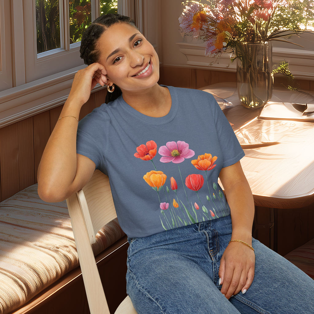 Blooming Poppies T-Shirt for Gardeners