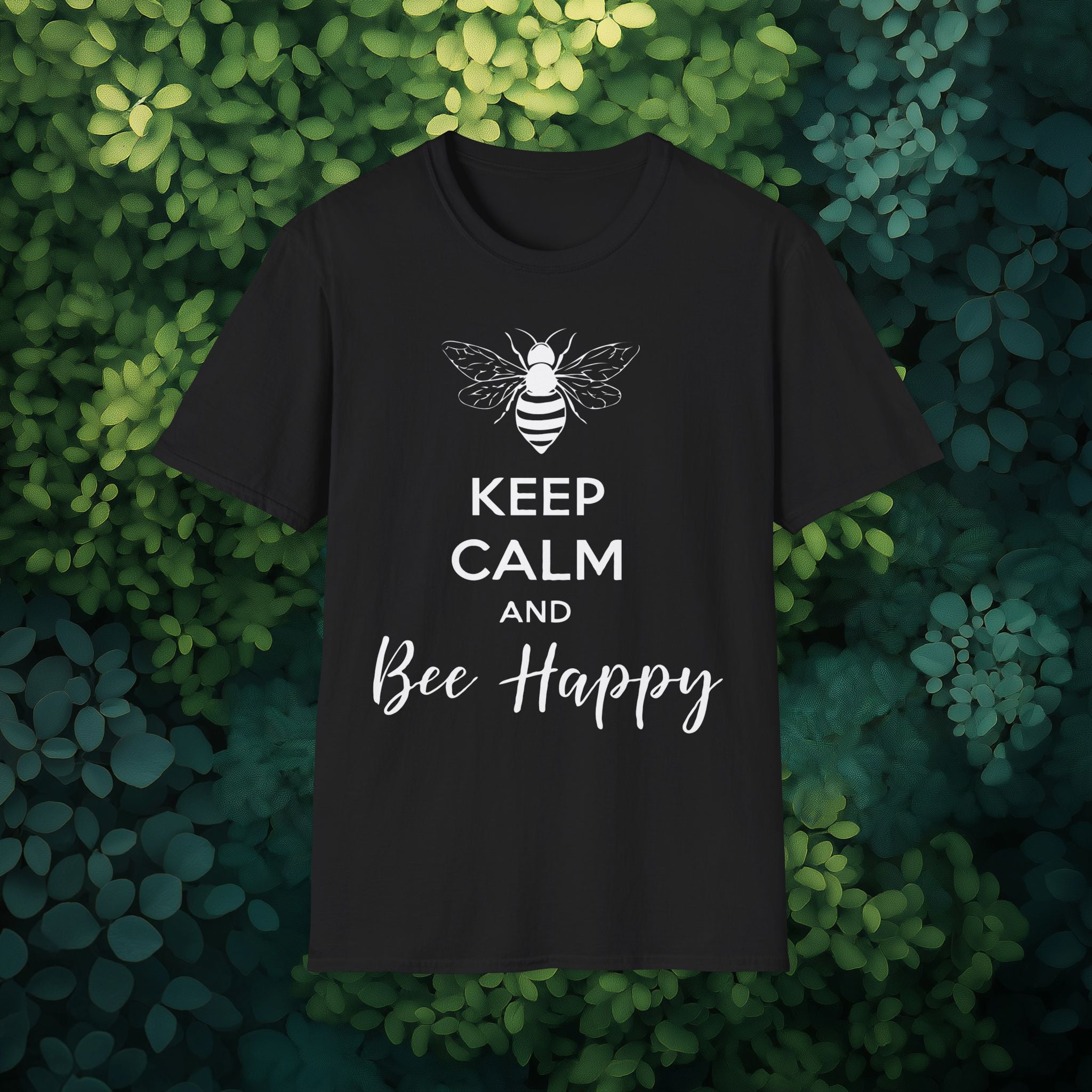 Keep Calm and Bee Happy Motivational T-Shirt