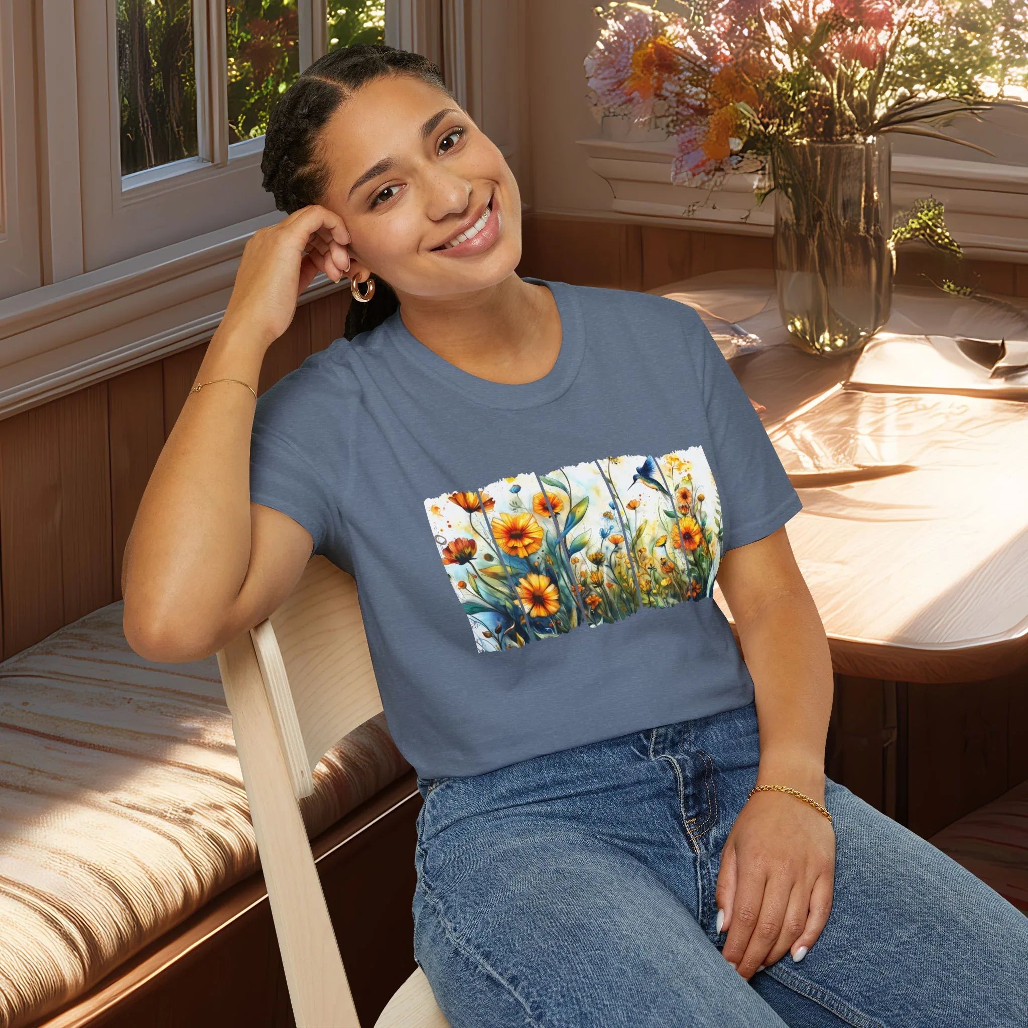 Hummingbird in Wildflowers T-Shirt