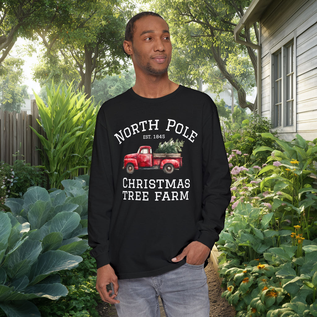 North Pole Christmas Tree Farm Long Sleeve Tee