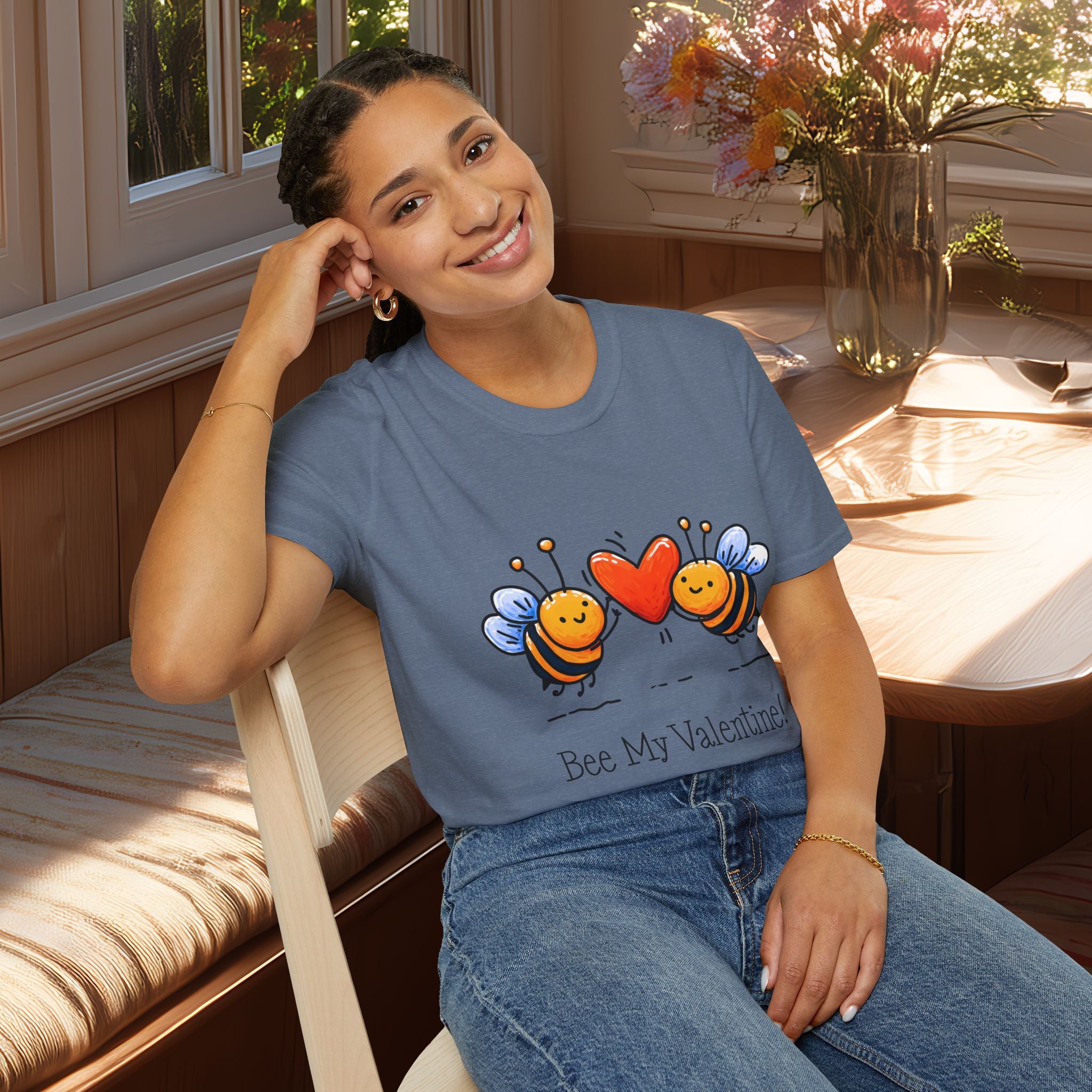Bee My Valentine Cute Cartoon T-shirt