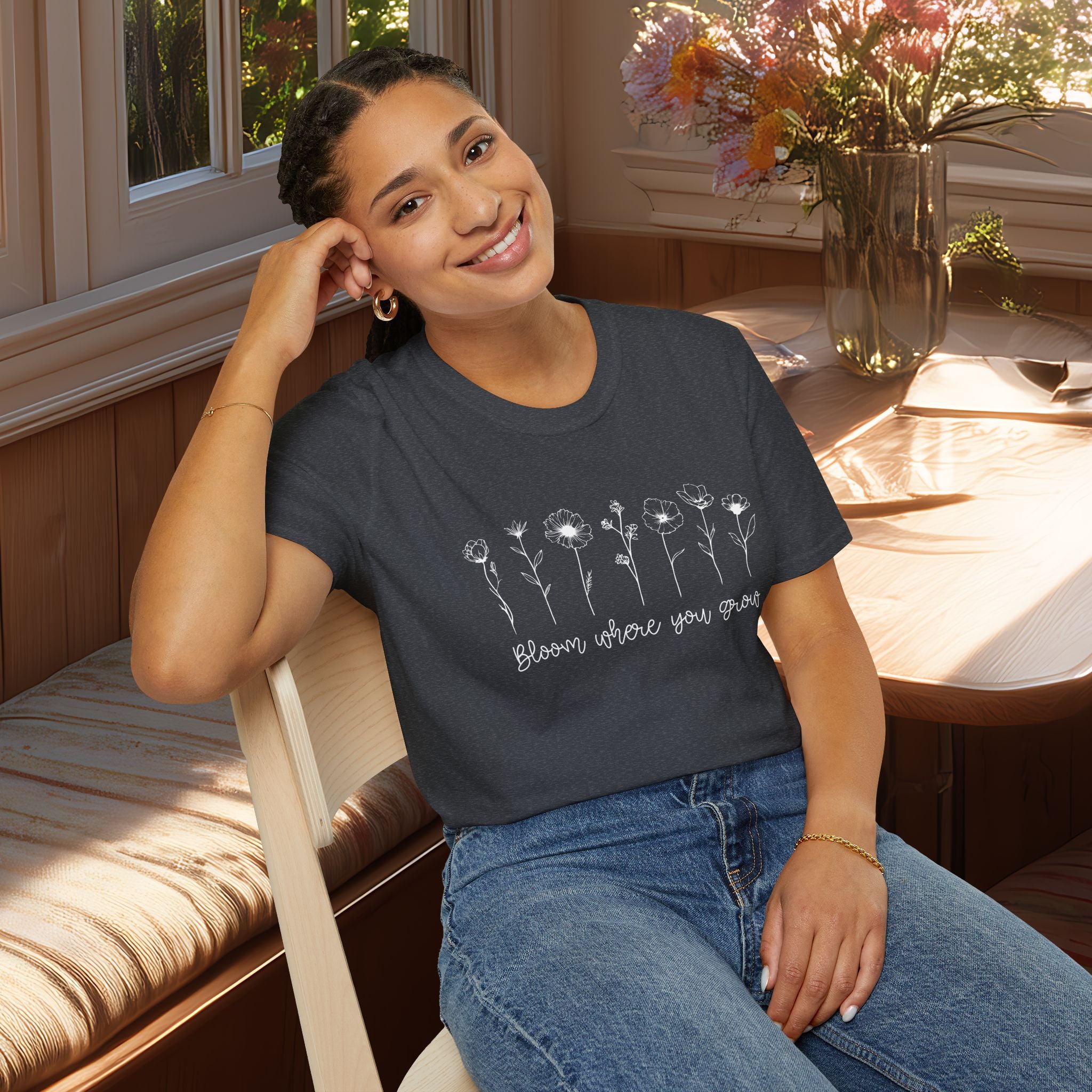Bloom Where You Grow Motivational T-Shirt