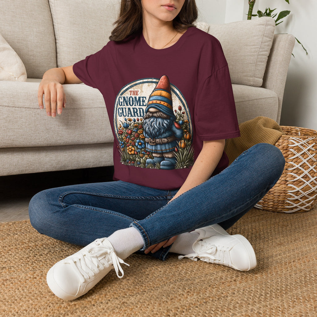 Retro Garden Gnome Guard Emblem T-shirt