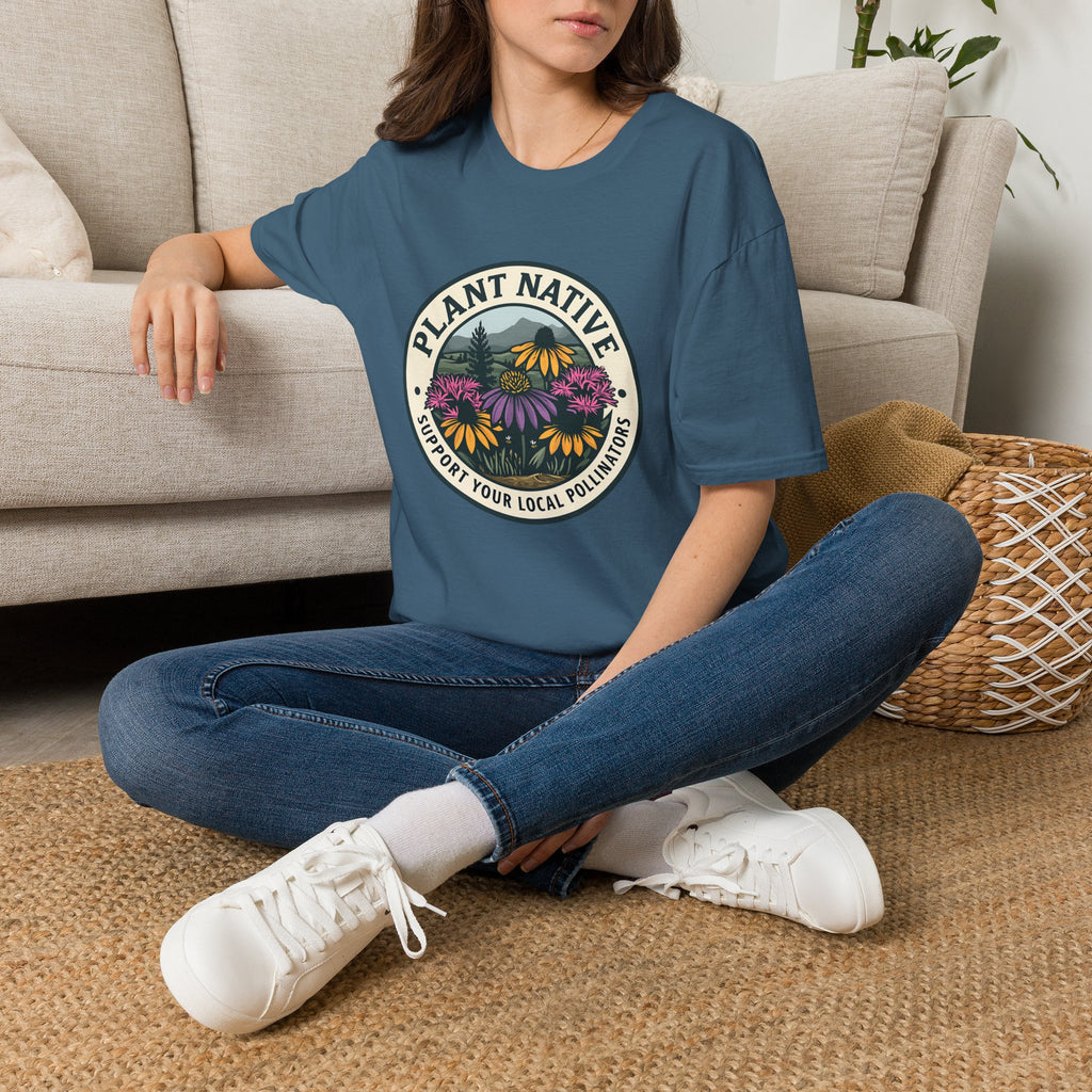 Plant Native Pollinator Garden Wildflower Emblem T-Shirt