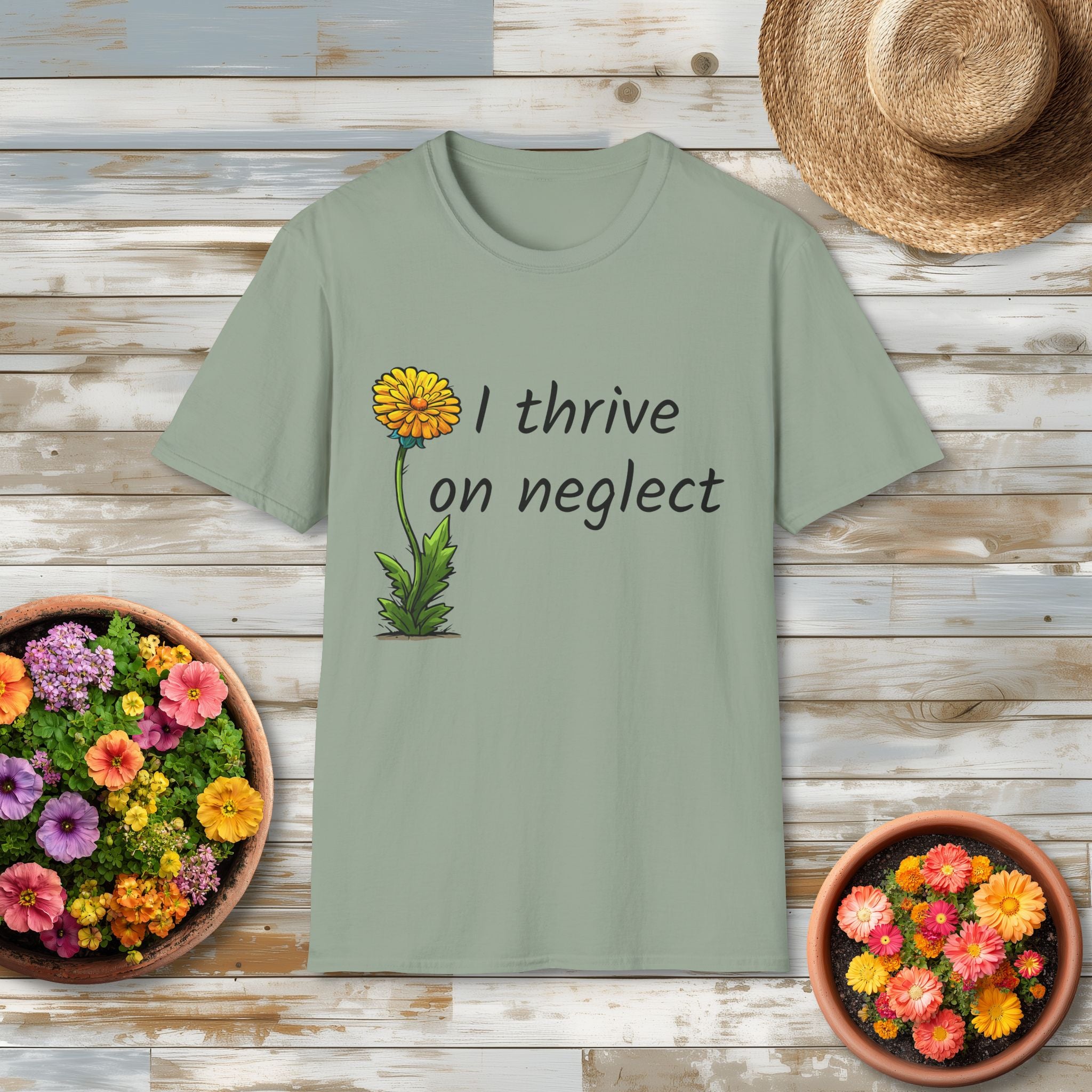 I Thrive on Neglect T-Shirt for Lawn Warriors
