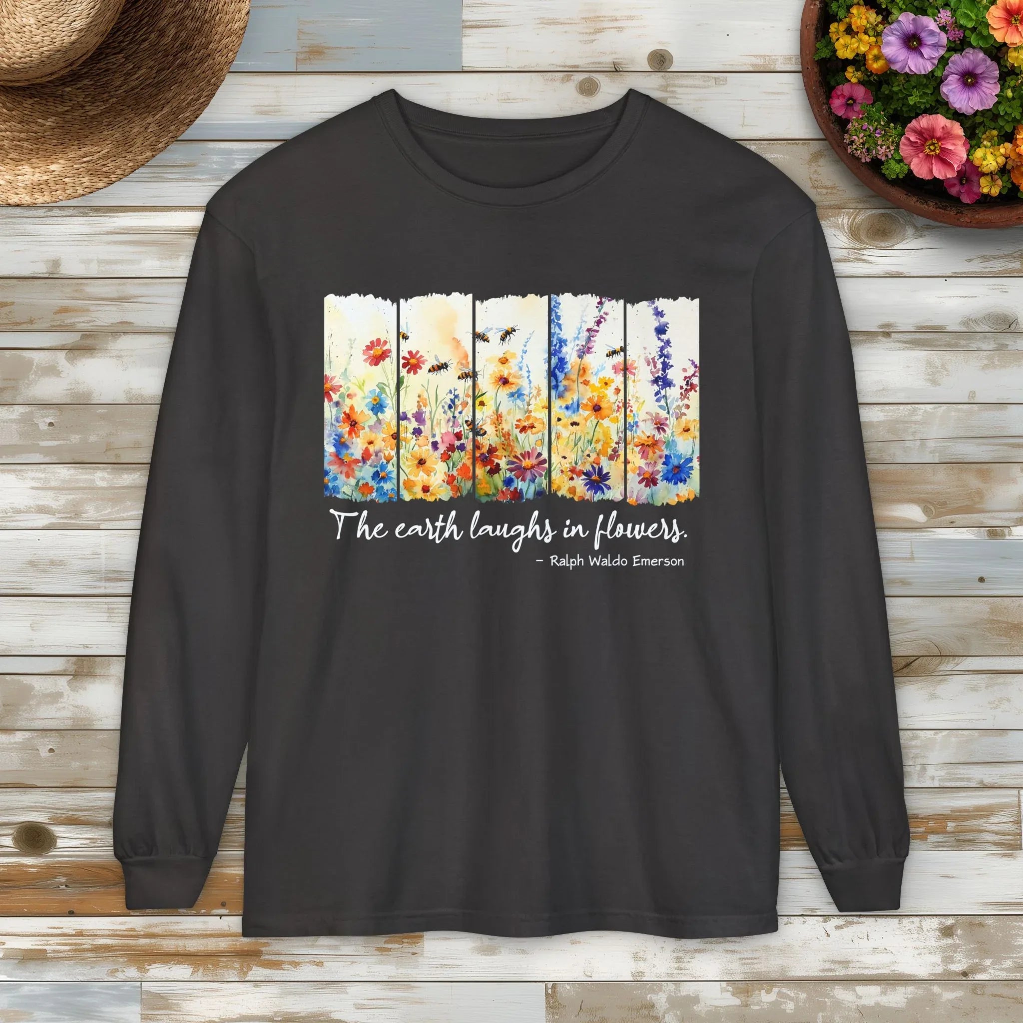 Earth Laughs in Flowers Long Sleeve Shirt – Emerson Wildflower Tee