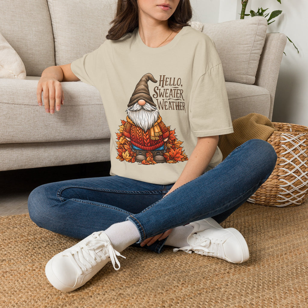 Hello Sweater Weather Garden Gnome T-Shirt