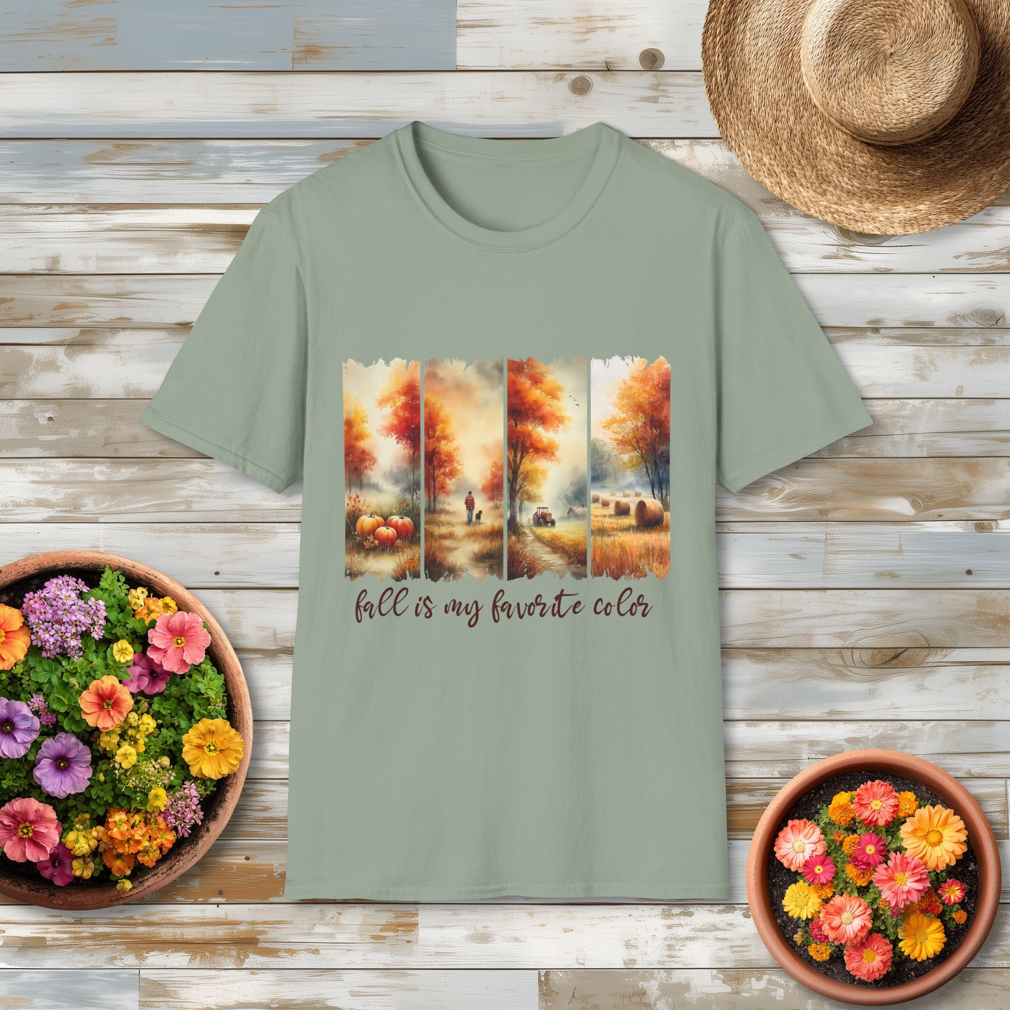 Fall is My Favorite Color Farm Scene T-Shirt