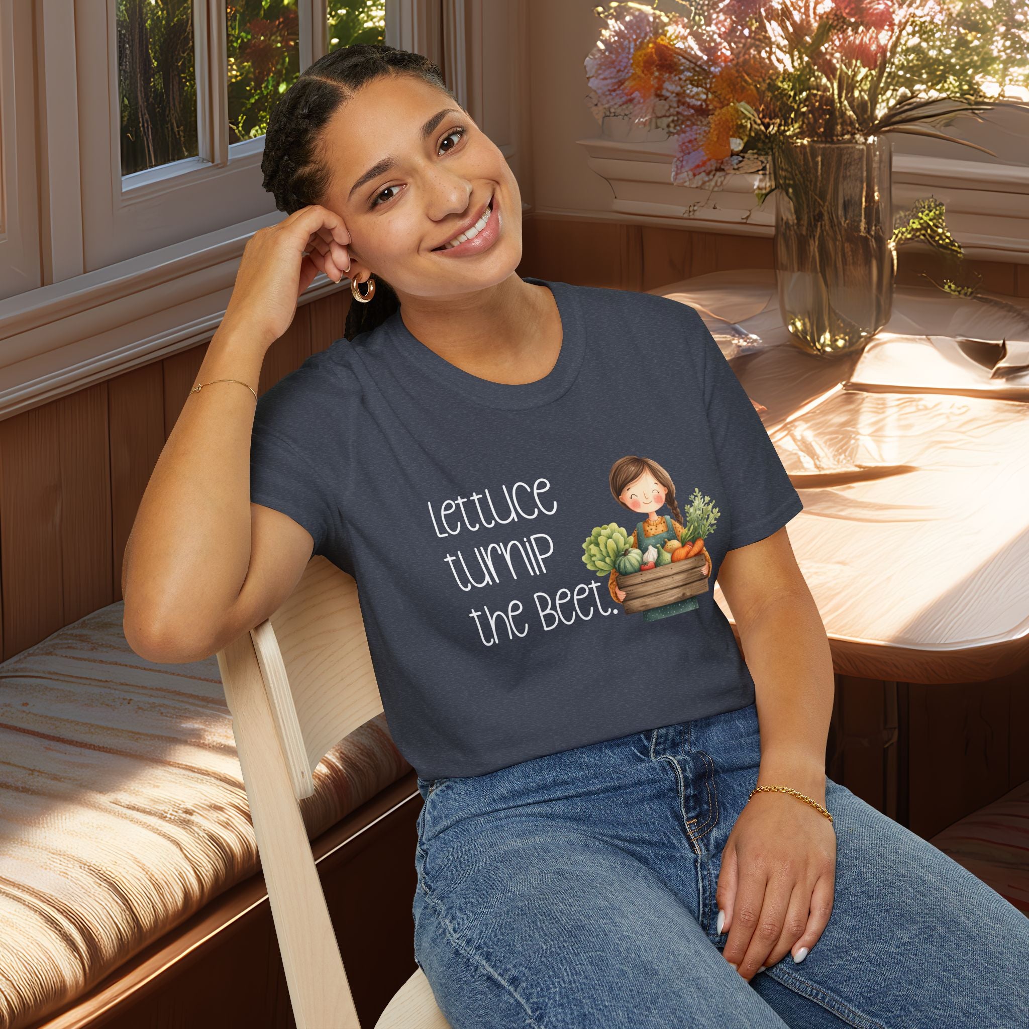 Lettuce Turnip the Beet, Cartoon Gardener T-Shirt