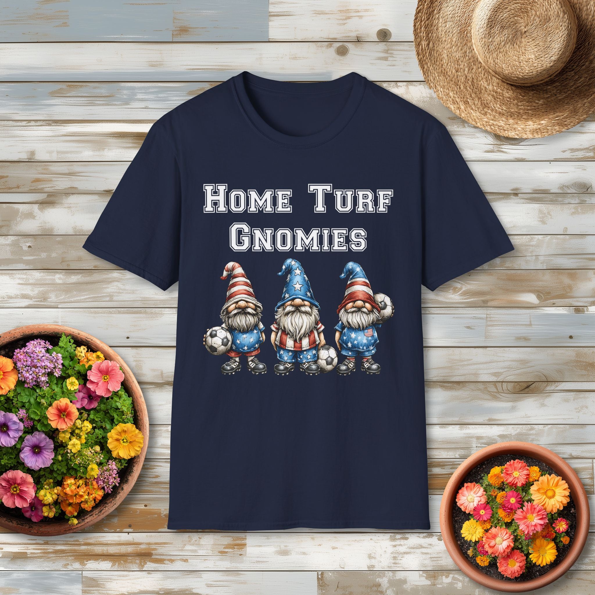 Home Turf Gnomies Patriotic Soccer Gnome T-Shirt