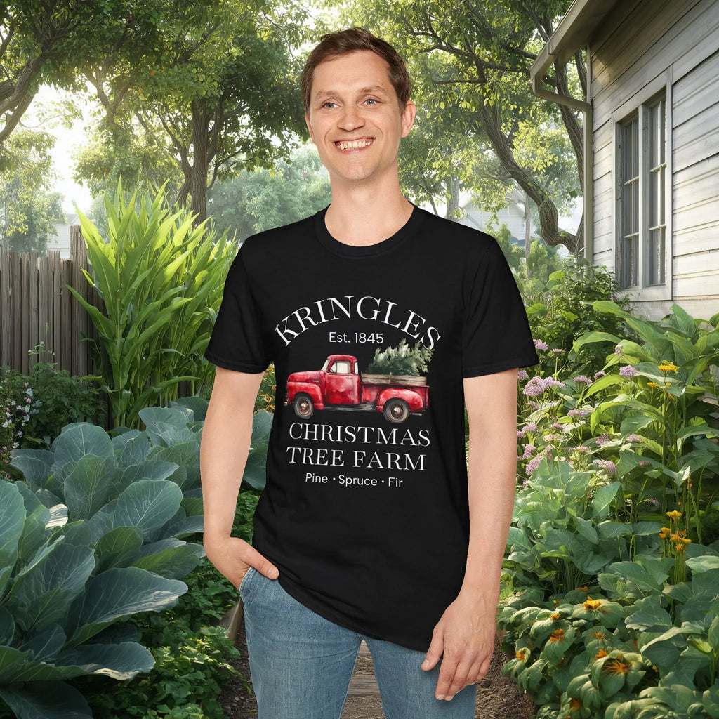 Kringles Christmas Tree Farm Tee with Vintage Farm Style