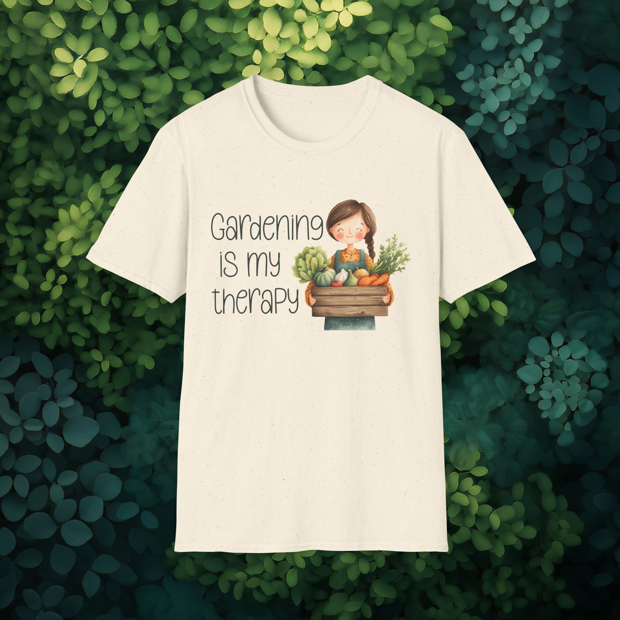 Gardening is My Therapy, Cartoon Gardener T-Shirt